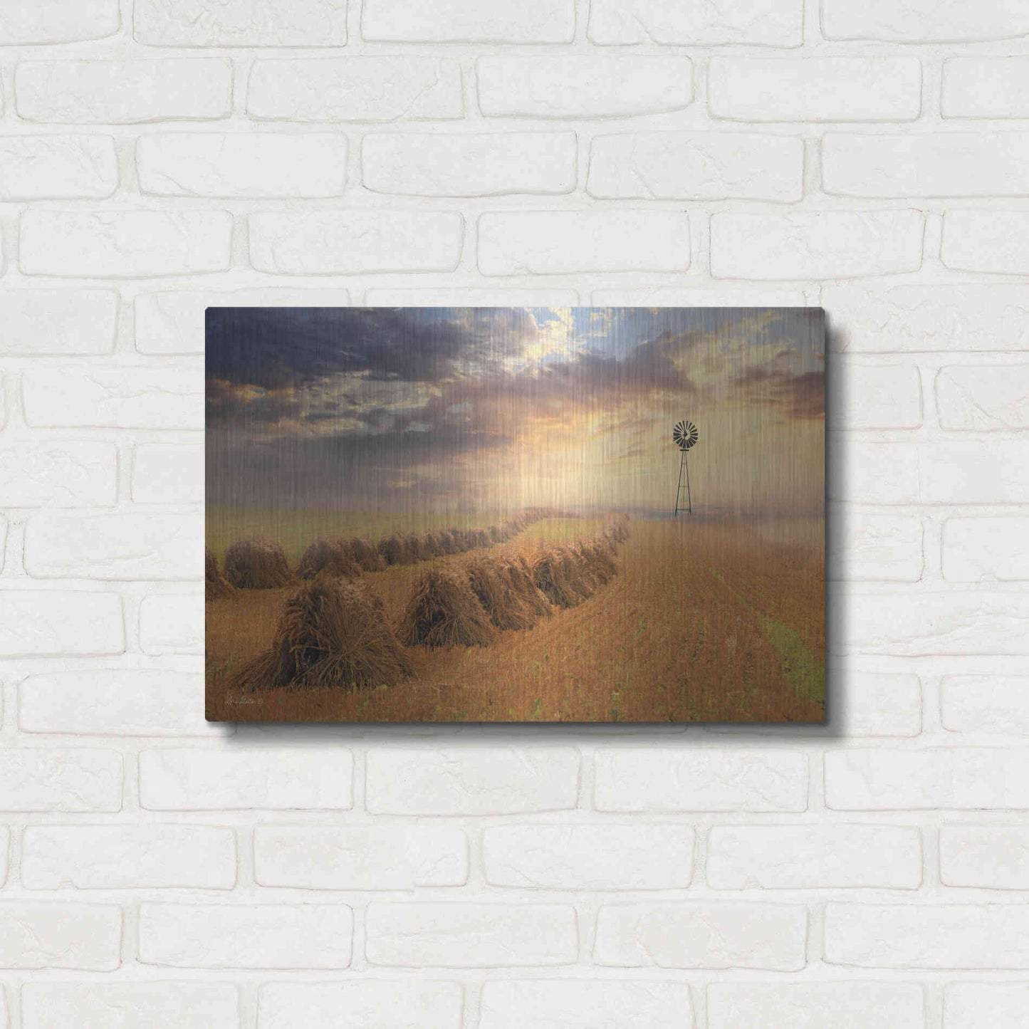 Luxe Metal Art 'Amish Country Sunrise' by Lori Deiter Metal Wall Art,24x16