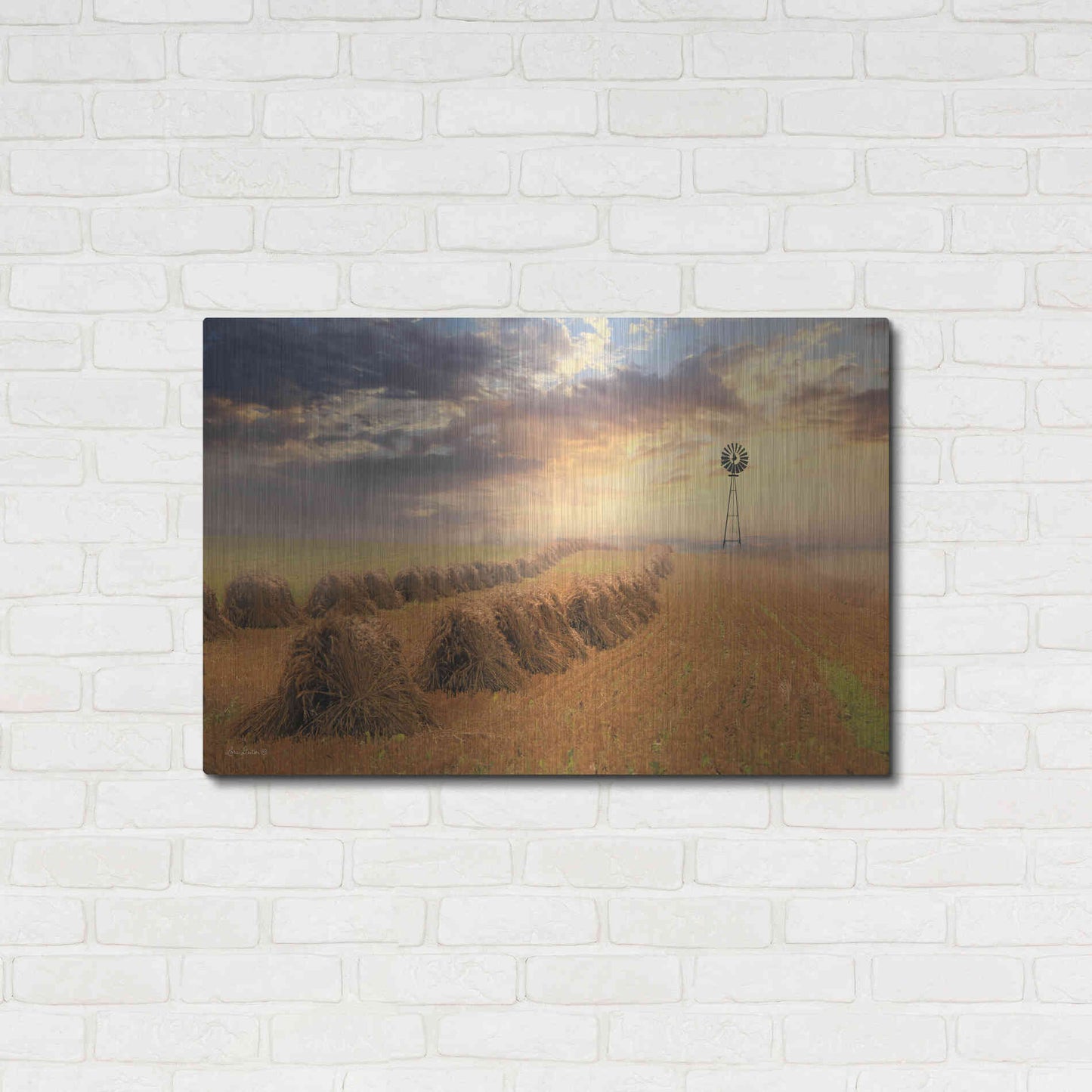 Luxe Metal Art 'Amish Country Sunrise' by Lori Deiter Metal Wall Art,36x24