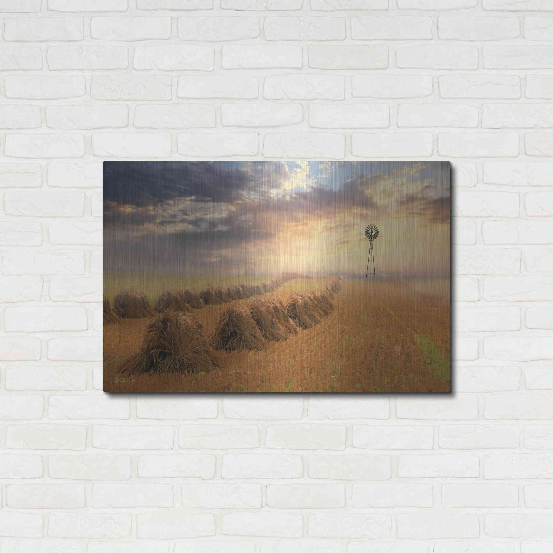 Luxe Metal Art 'Amish Country Sunrise' by Lori Deiter Metal Wall Art,36x24