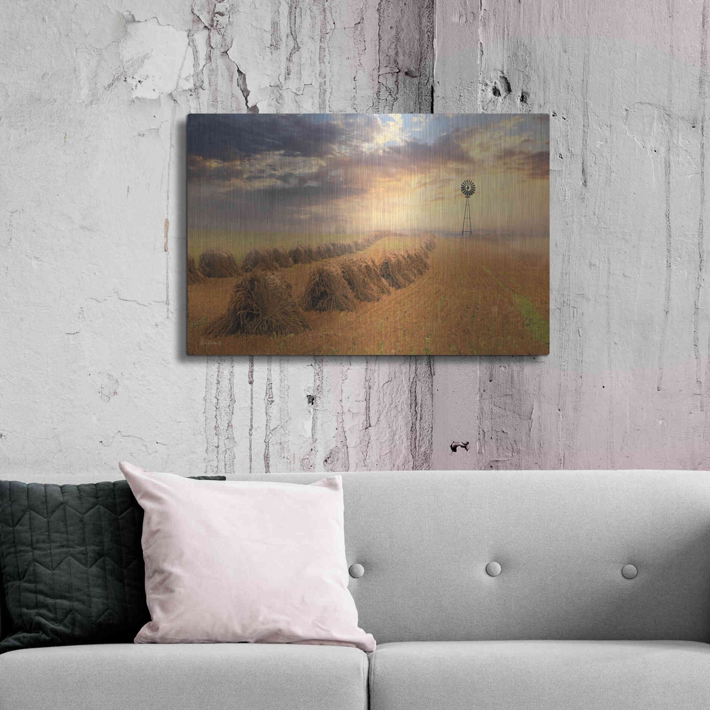 Luxe Metal Art 'Amish Country Sunrise' by Lori Deiter Metal Wall Art,36x24