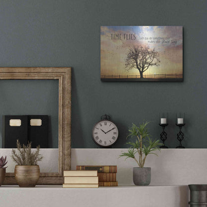 Luxe Metal Art 'Time Flies' by Lori Deiter Metal Wall Art,16x12