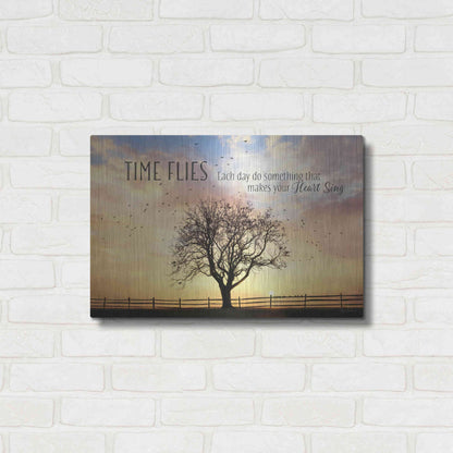 Luxe Metal Art 'Time Flies' by Lori Deiter Metal Wall Art,24x16
