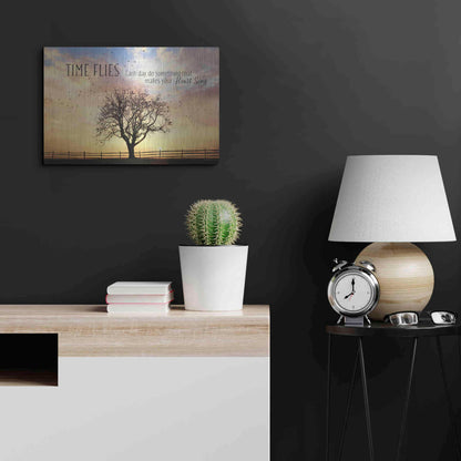 Luxe Metal Art 'Time Flies' by Lori Deiter Metal Wall Art,24x16