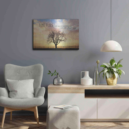 Luxe Metal Art 'Time Flies' by Lori Deiter Metal Wall Art,24x16