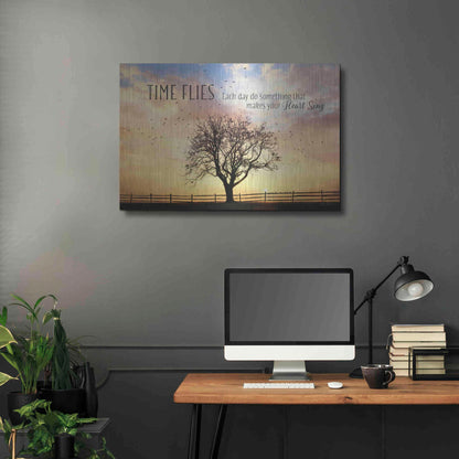 Luxe Metal Art 'Time Flies' by Lori Deiter Metal Wall Art,36x24