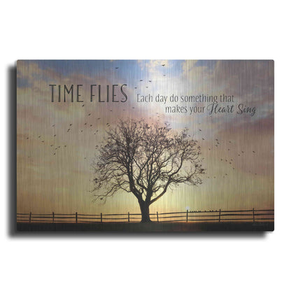 Luxe Metal Art 'Time Flies' by Lori Deiter Metal Wall Art