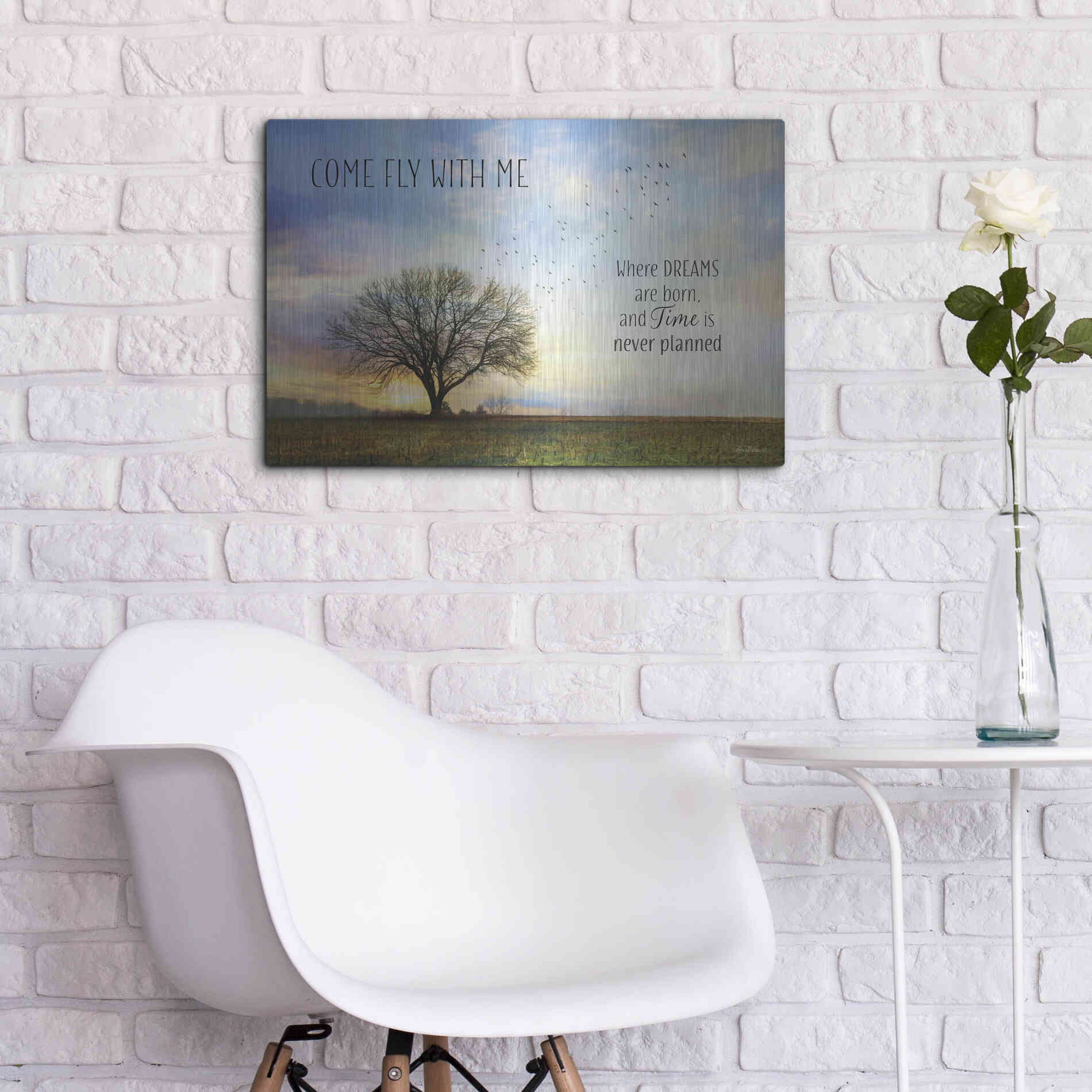 Luxe Metal Art 'Come Fly with Me' by Lori Deiter Metal Wall Art,24x16