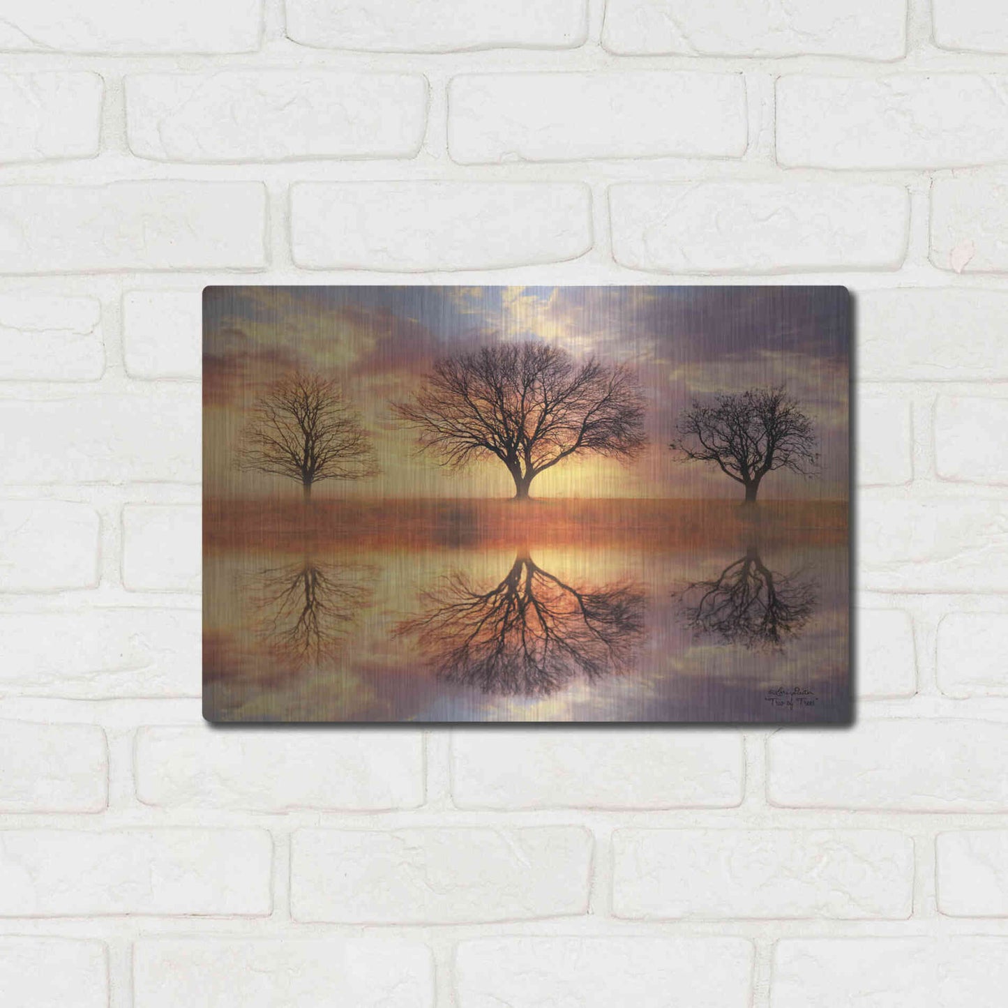 Luxe Metal Art 'Trio of Trees' by Lori Deiter Metal Wall Art,16x12