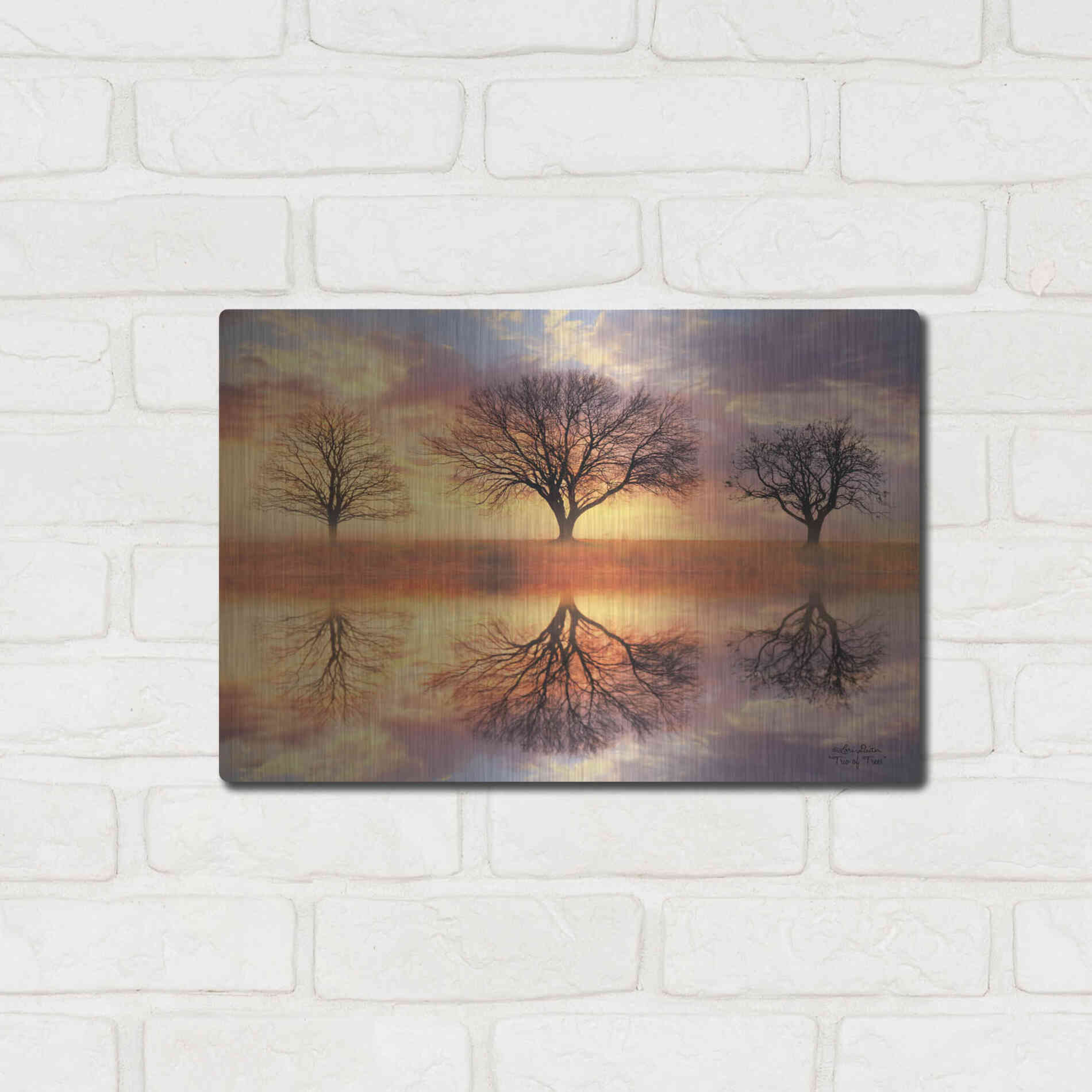 Luxe Metal Art 'Trio of Trees' by Lori Deiter Metal Wall Art,16x12