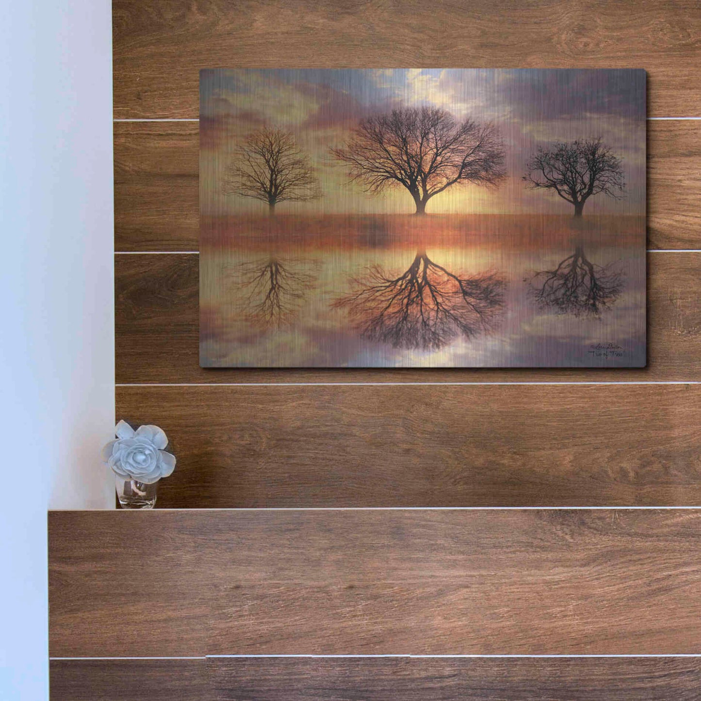 Luxe Metal Art 'Trio of Trees' by Lori Deiter Metal Wall Art,16x12