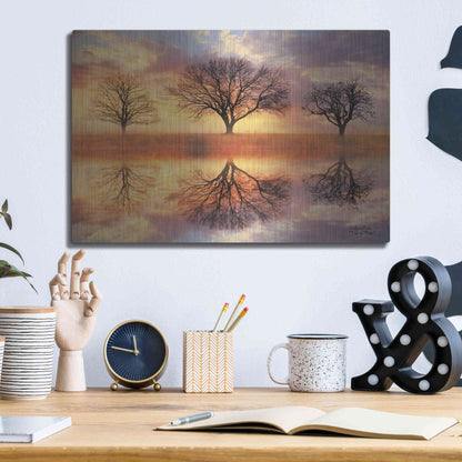 Luxe Metal Art 'Trio of Trees' by Lori Deiter Metal Wall Art,16x12