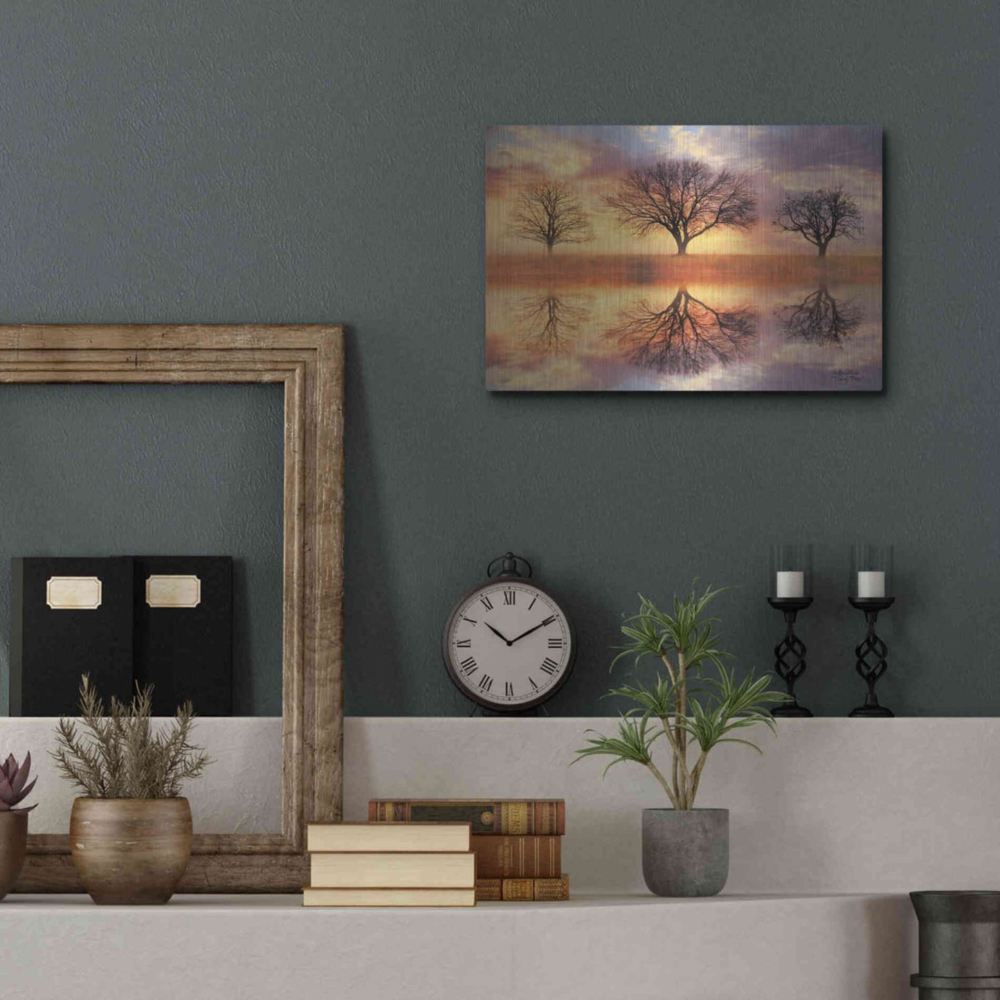 Luxe Metal Art 'Trio of Trees' by Lori Deiter Metal Wall Art,16x12