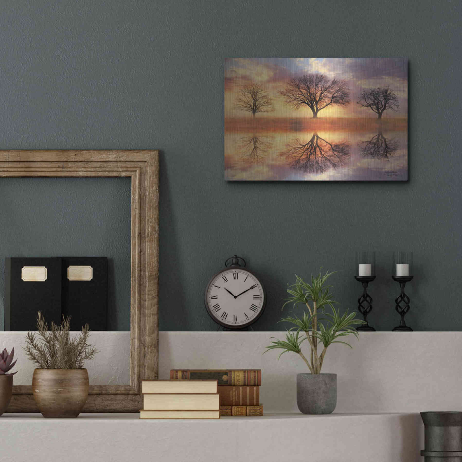 Luxe Metal Art 'Trio of Trees' by Lori Deiter Metal Wall Art,16x12