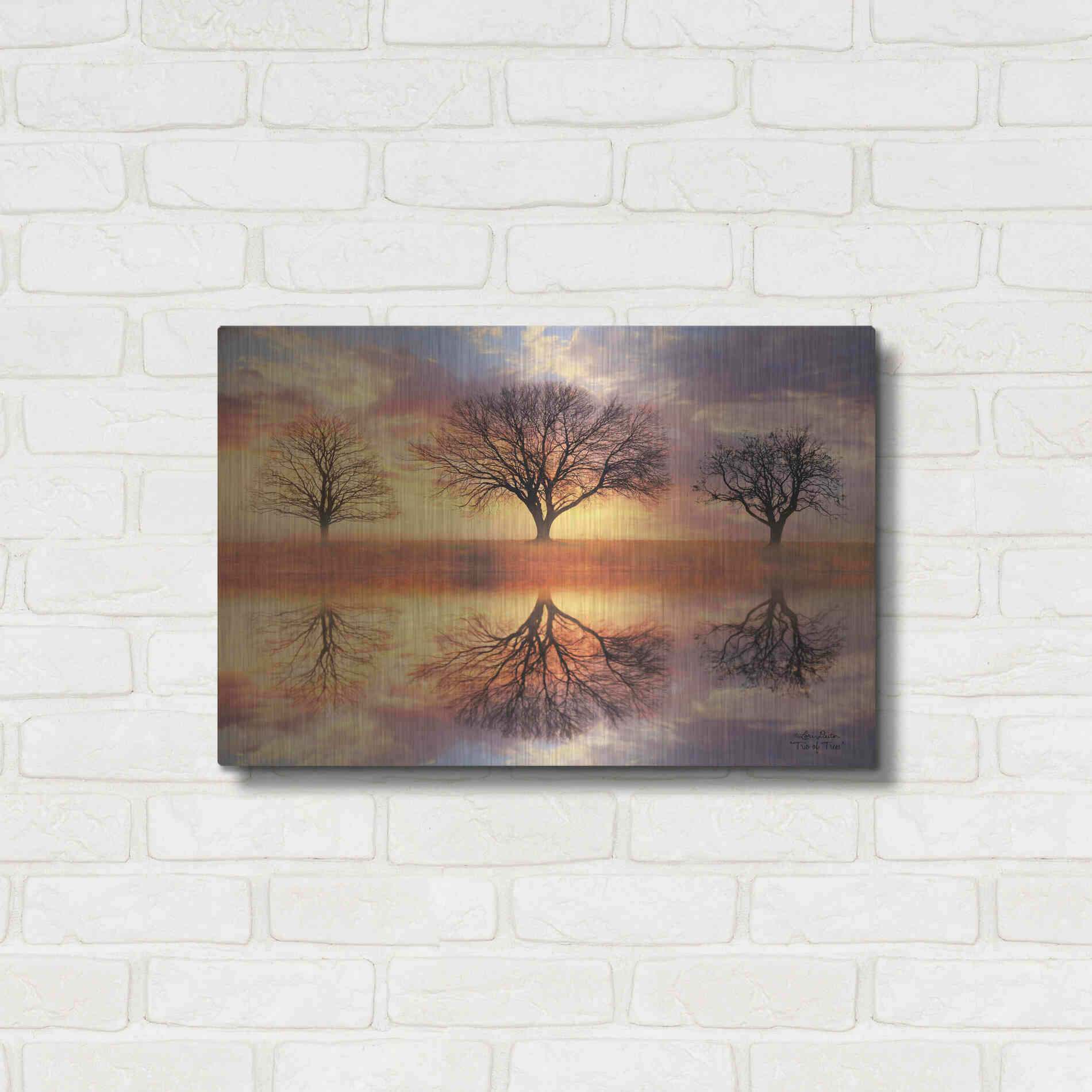 Luxe Metal Art 'Trio of Trees' by Lori Deiter Metal Wall Art,24x16