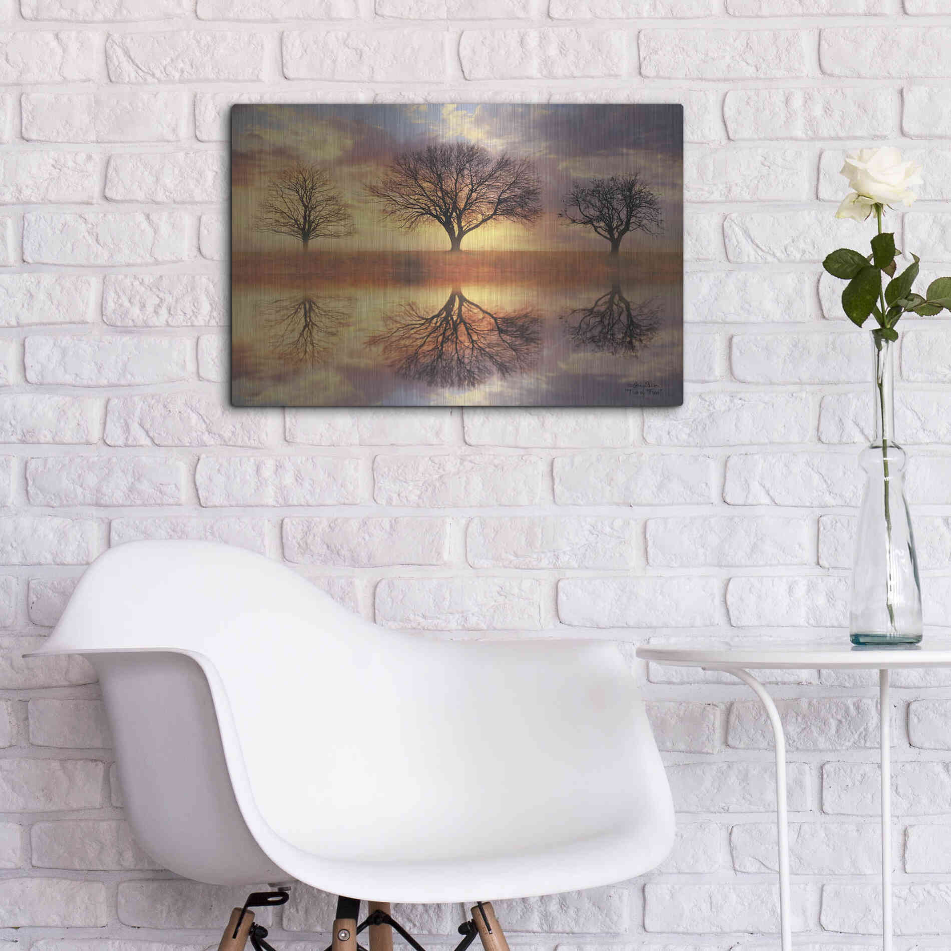 Luxe Metal Art 'Trio of Trees' by Lori Deiter Metal Wall Art,24x16
