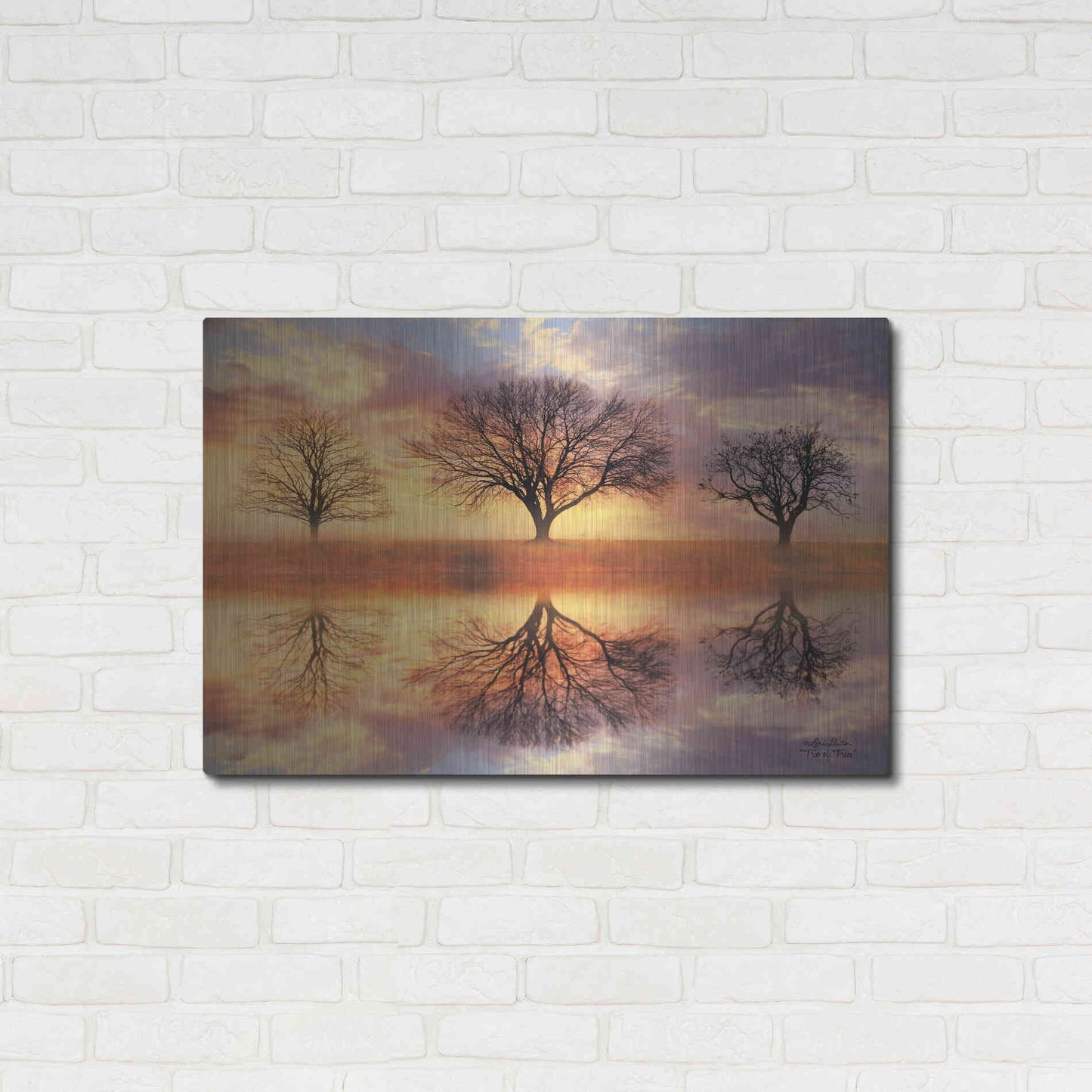 Luxe Metal Art 'Trio of Trees' by Lori Deiter Metal Wall Art,36x24