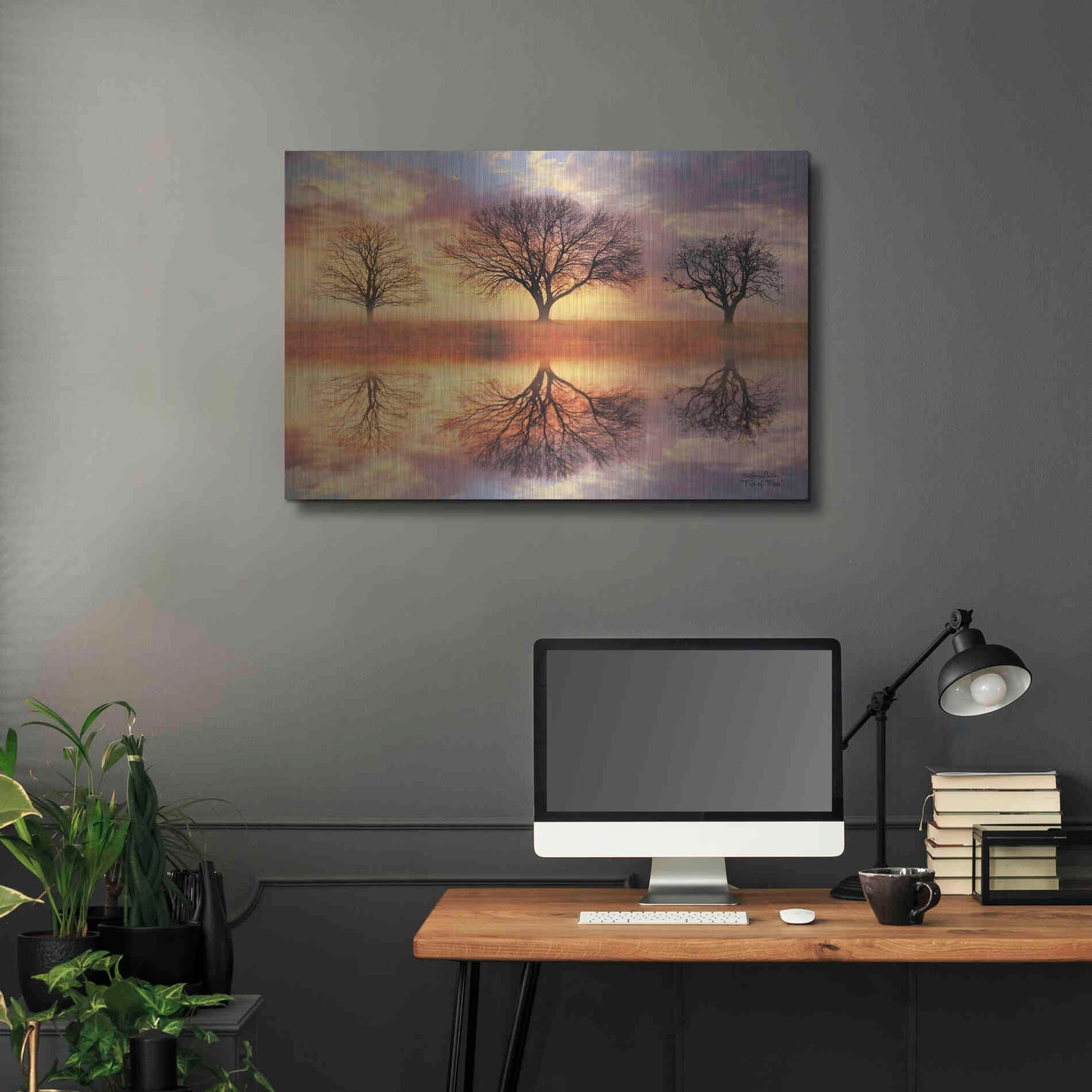 Luxe Metal Art 'Trio of Trees' by Lori Deiter Metal Wall Art,36x24