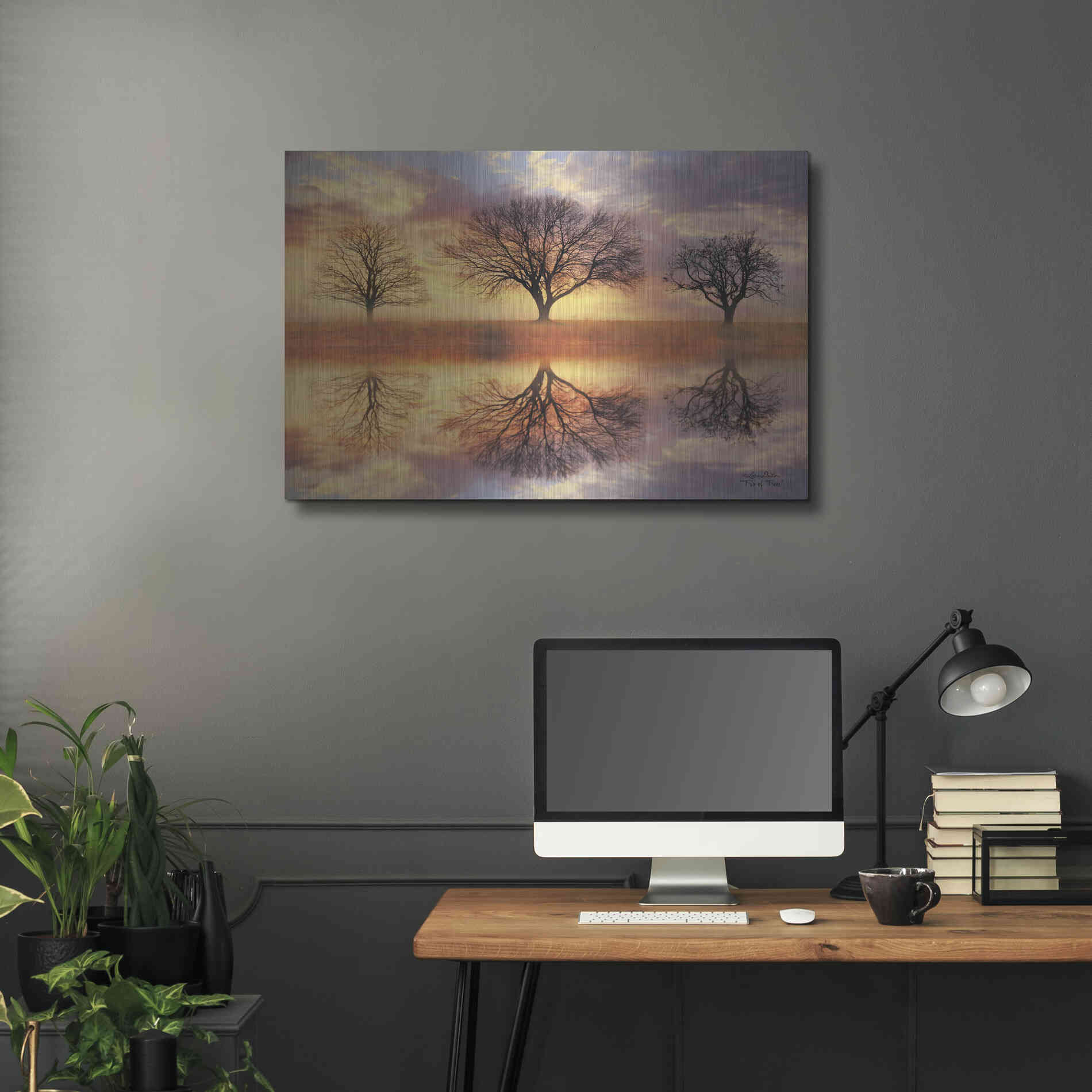 Luxe Metal Art 'Trio of Trees' by Lori Deiter Metal Wall Art,36x24