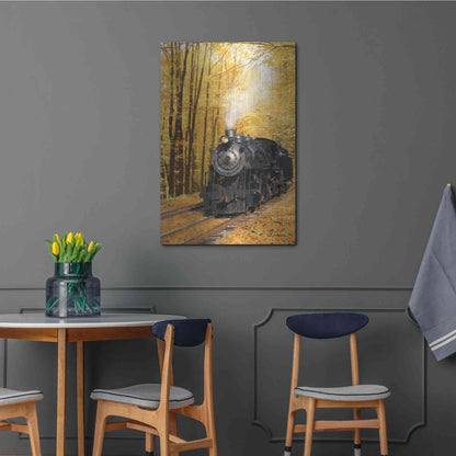 Luxe Metal Art 'Fall Locomotive' by Lori Deiter Metal Wall Art,24x36