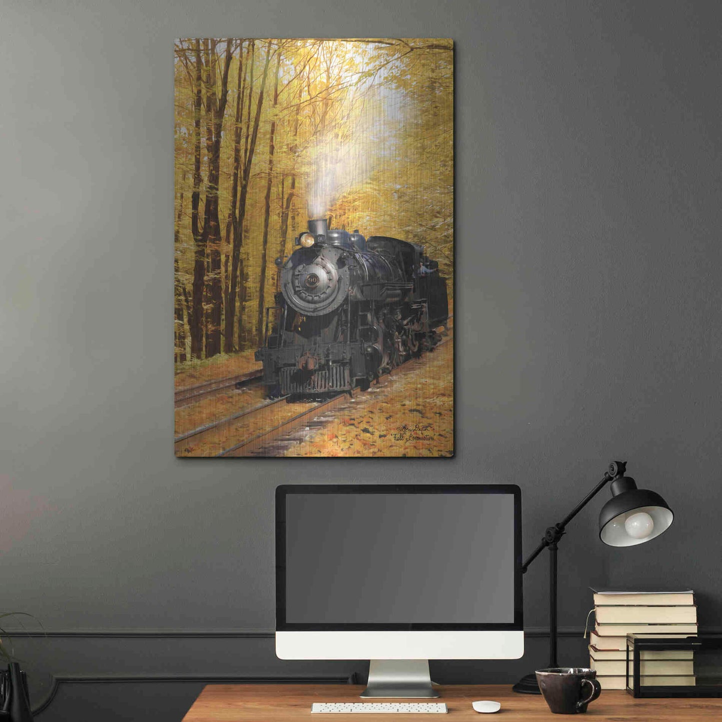 Luxe Metal Art 'Fall Locomotive' by Lori Deiter Metal Wall Art,24x36