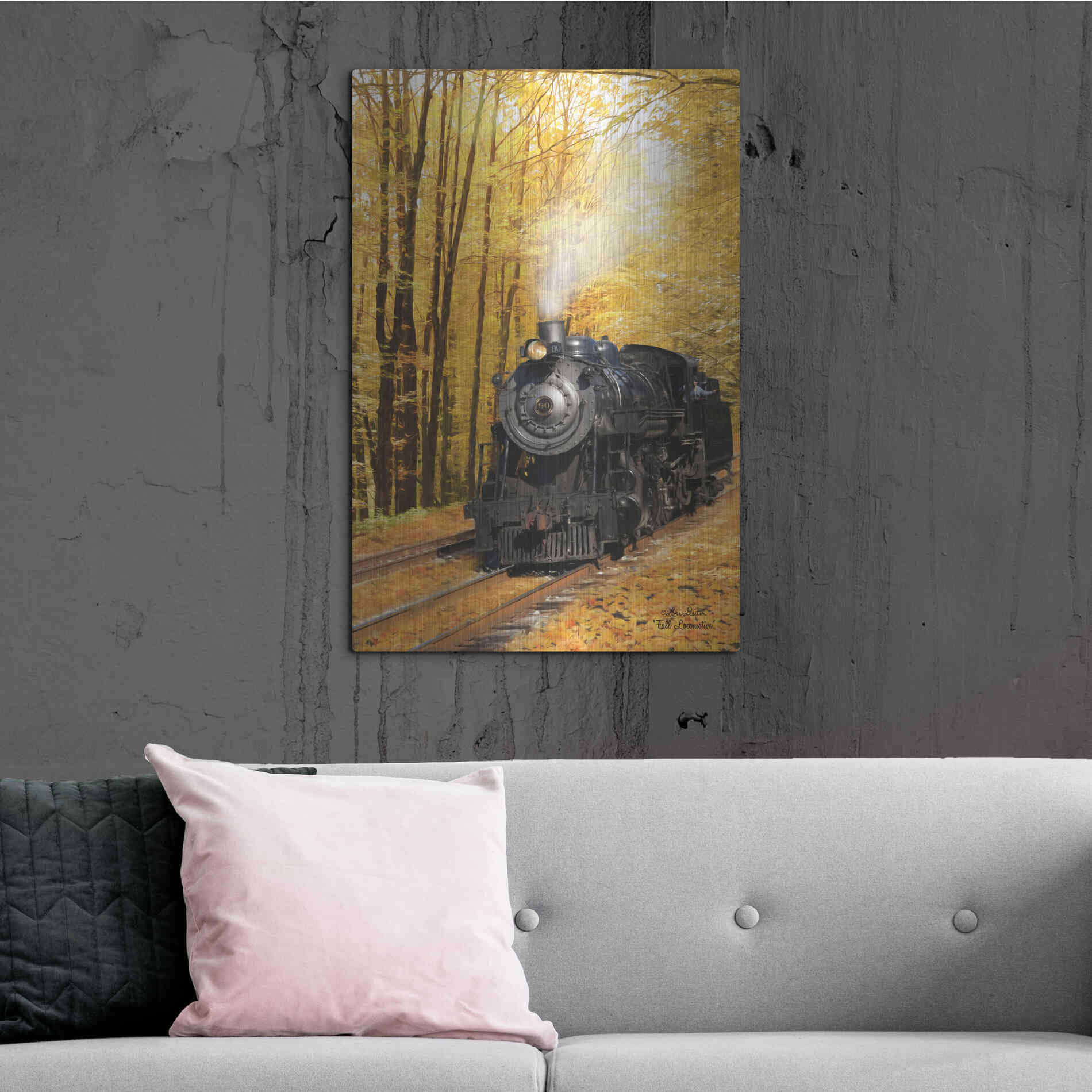 Luxe Metal Art 'Fall Locomotive' by Lori Deiter Metal Wall Art,24x36