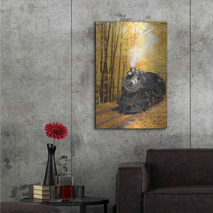 Luxe Metal Art 'Fall Locomotive' by Lori Deiter Metal Wall Art,24x36