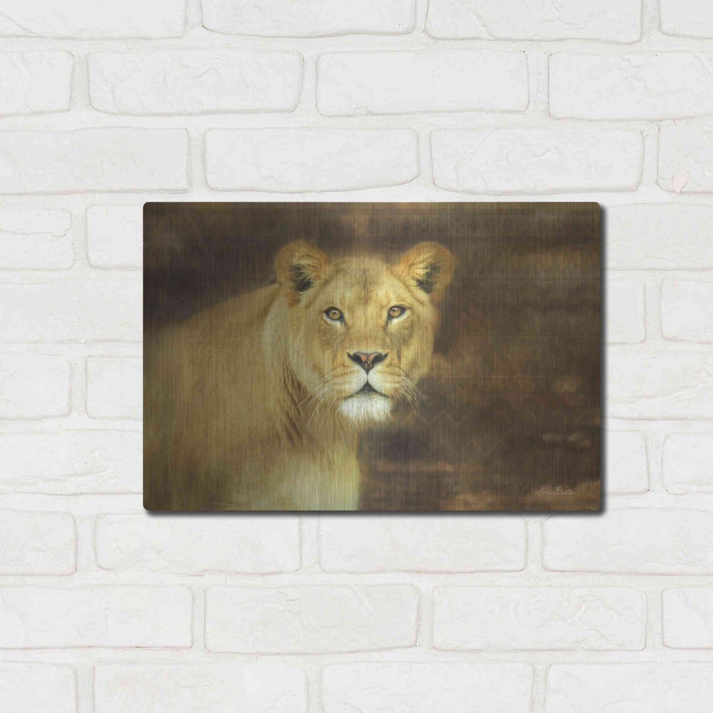 Luxe Metal Art 'Tribal Lioness' by Lori Deiter Metal Wall Art,16x12
