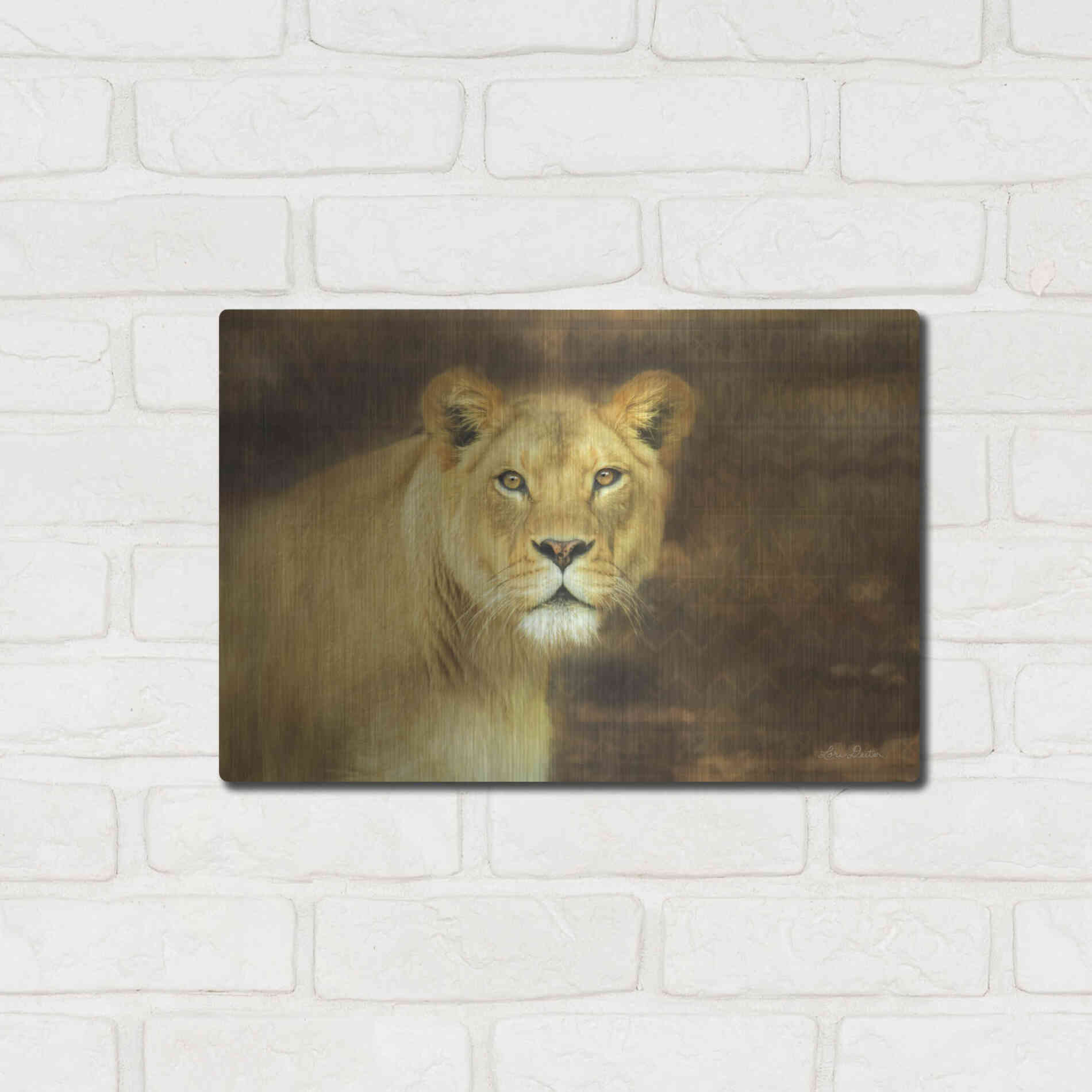 Luxe Metal Art 'Tribal Lioness' by Lori Deiter Metal Wall Art,16x12