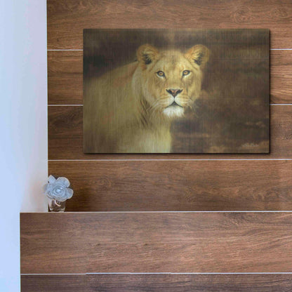 Luxe Metal Art 'Tribal Lioness' by Lori Deiter Metal Wall Art,16x12