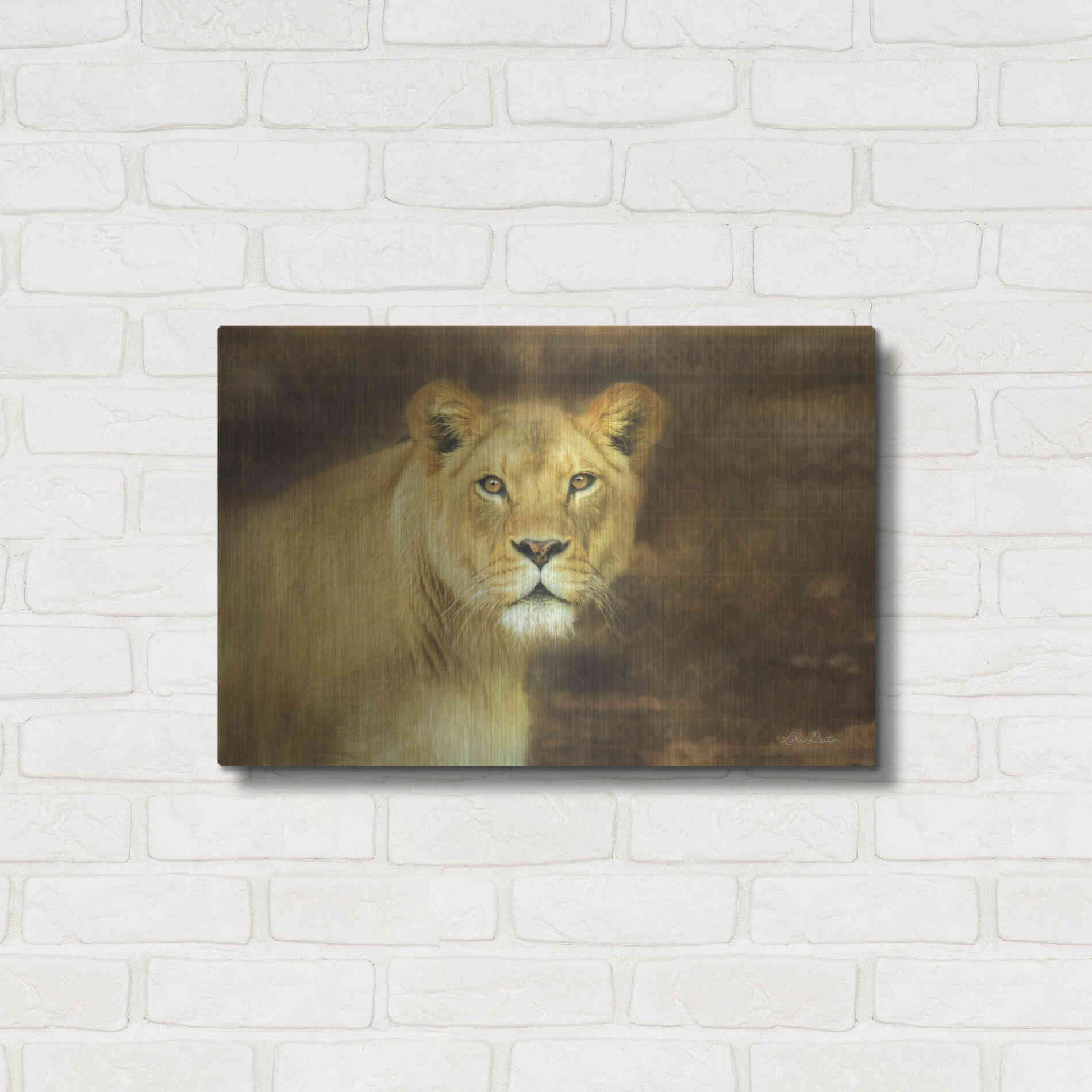Luxe Metal Art 'Tribal Lioness' by Lori Deiter Metal Wall Art,24x16