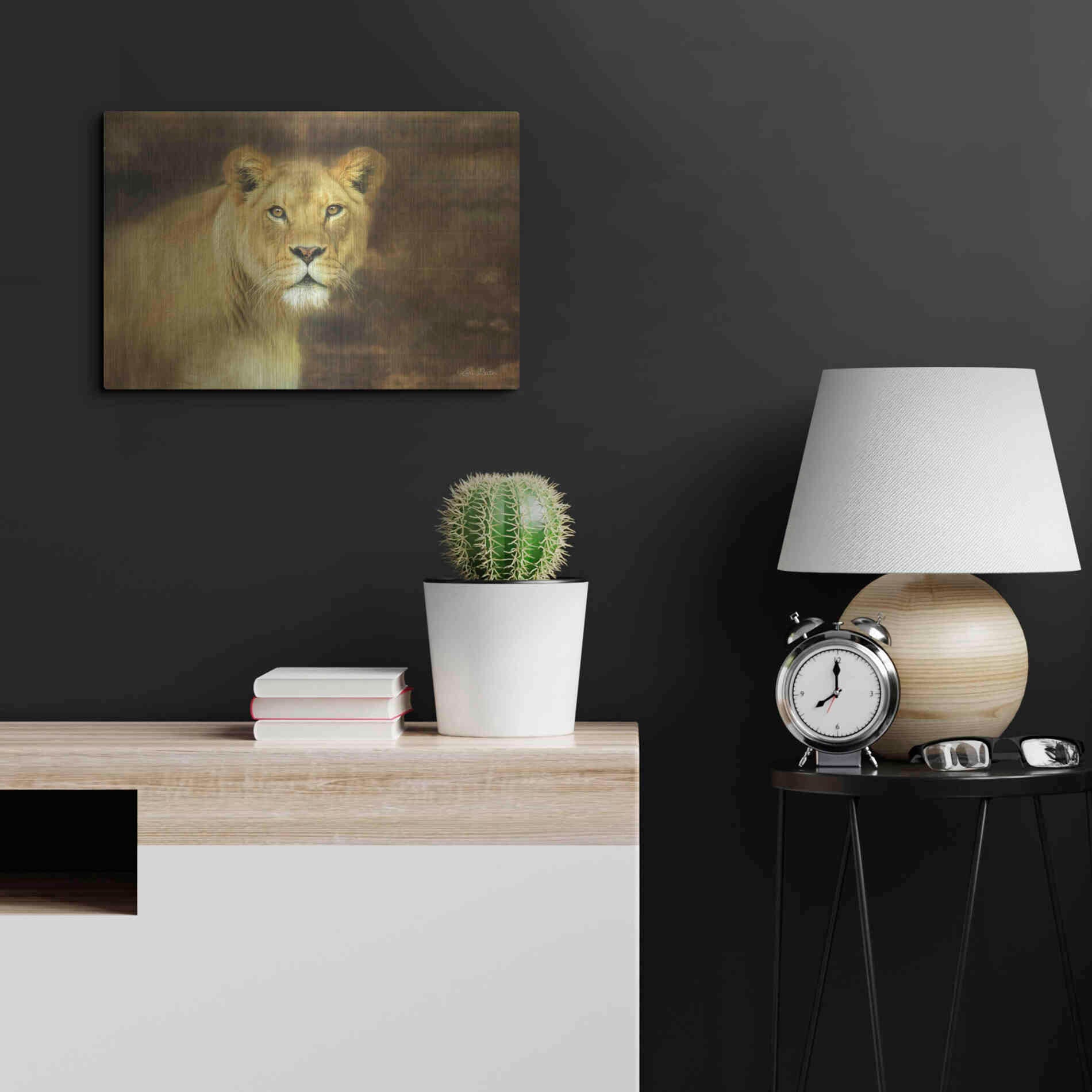 Luxe Metal Art 'Tribal Lioness' by Lori Deiter Metal Wall Art,24x16