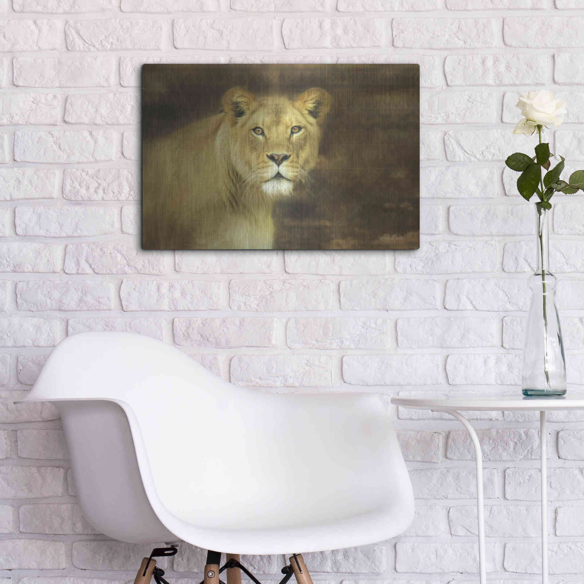 Luxe Metal Art 'Tribal Lioness' by Lori Deiter Metal Wall Art,24x16