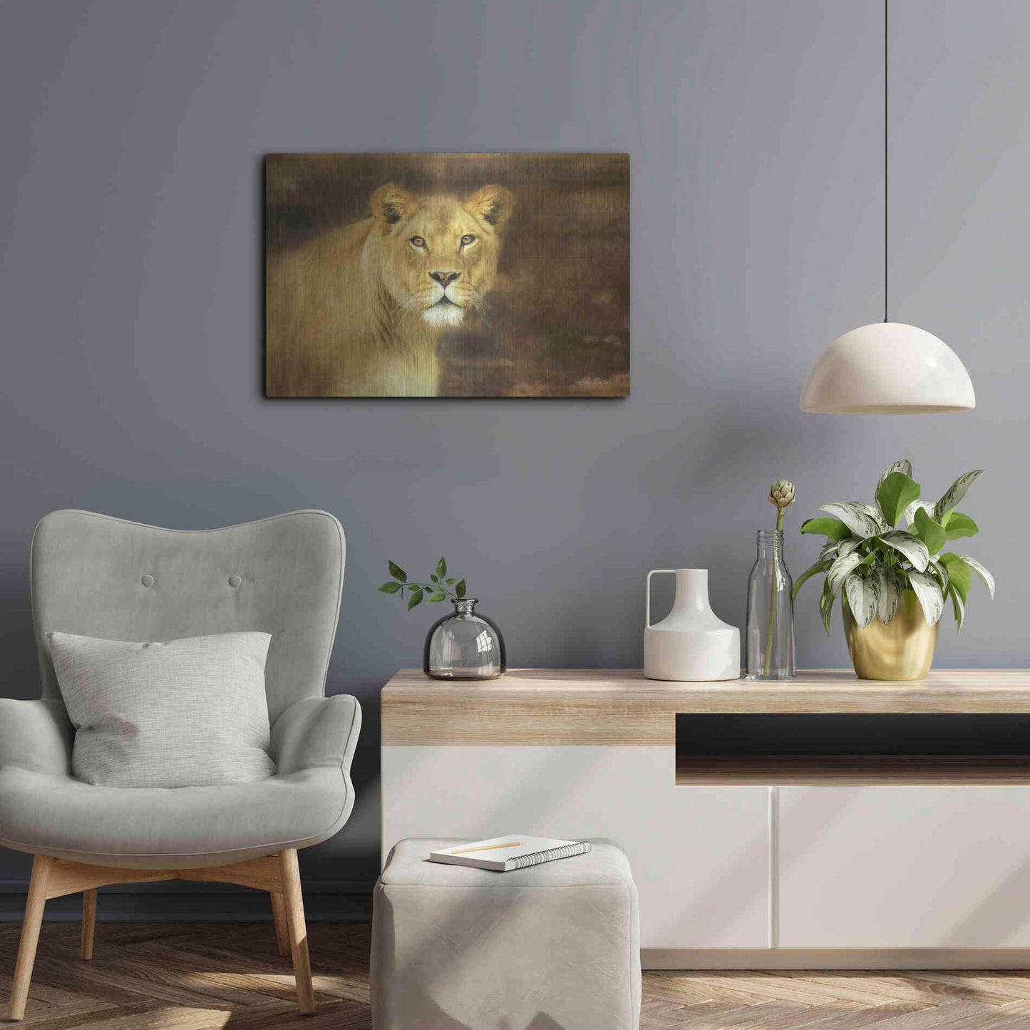 Luxe Metal Art 'Tribal Lioness' by Lori Deiter Metal Wall Art,24x16