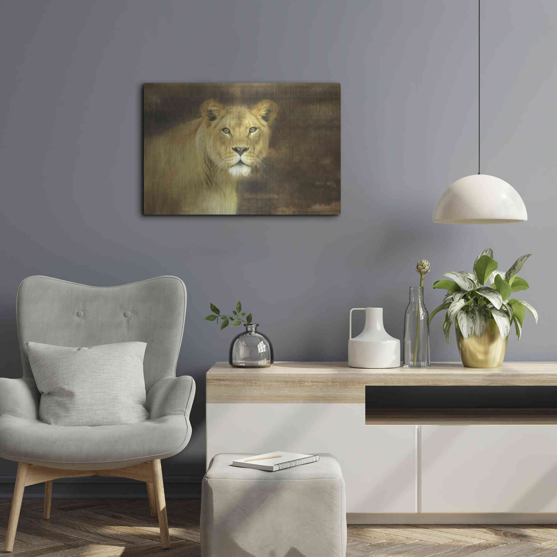 Luxe Metal Art 'Tribal Lioness' by Lori Deiter Metal Wall Art,24x16