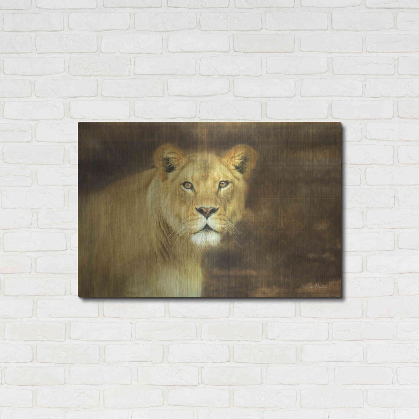 Luxe Metal Art 'Tribal Lioness' by Lori Deiter Metal Wall Art,36x24