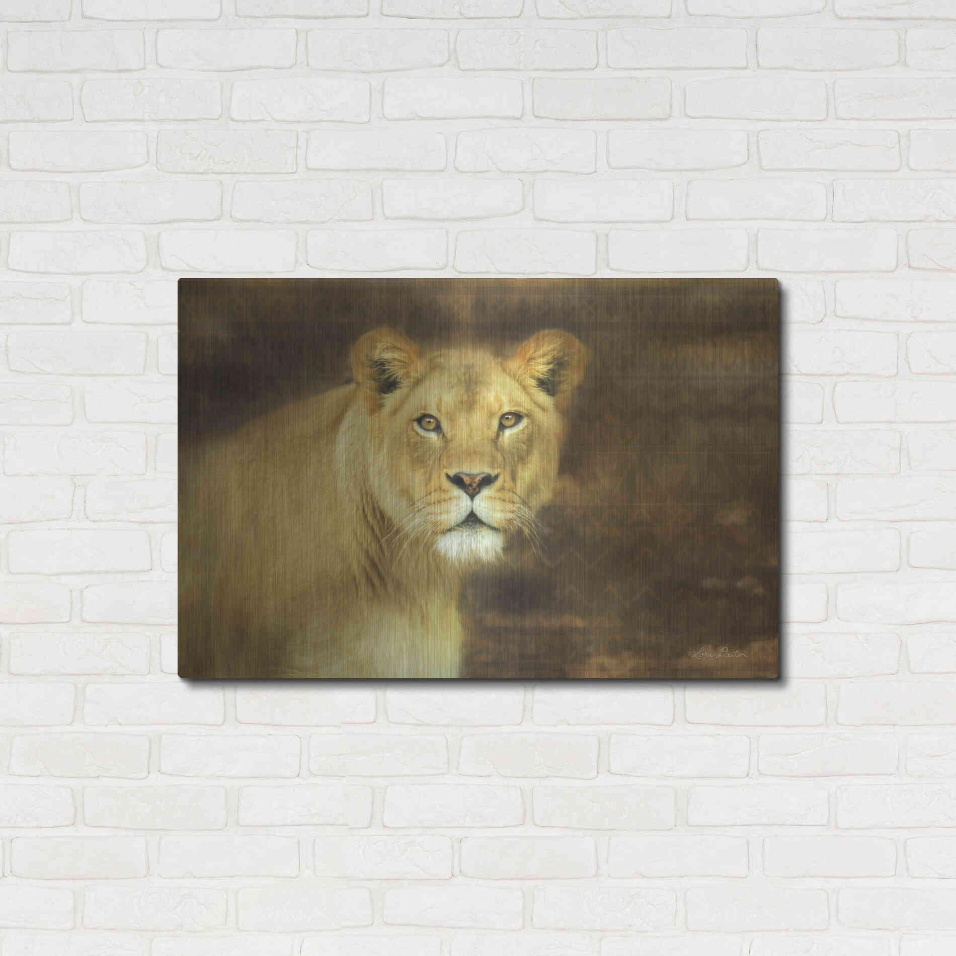 Luxe Metal Art 'Tribal Lioness' by Lori Deiter Metal Wall Art,36x24