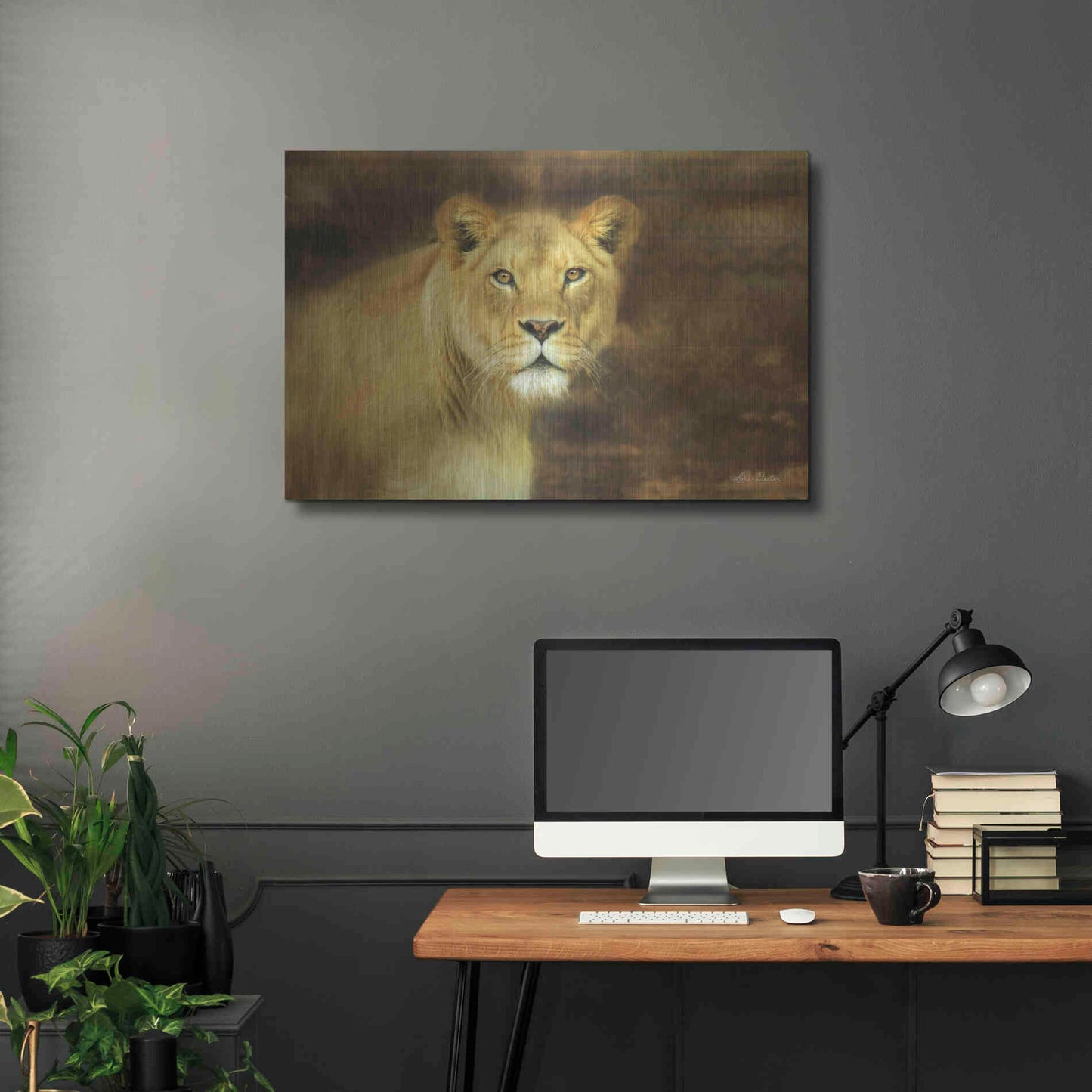 Luxe Metal Art 'Tribal Lioness' by Lori Deiter Metal Wall Art,36x24