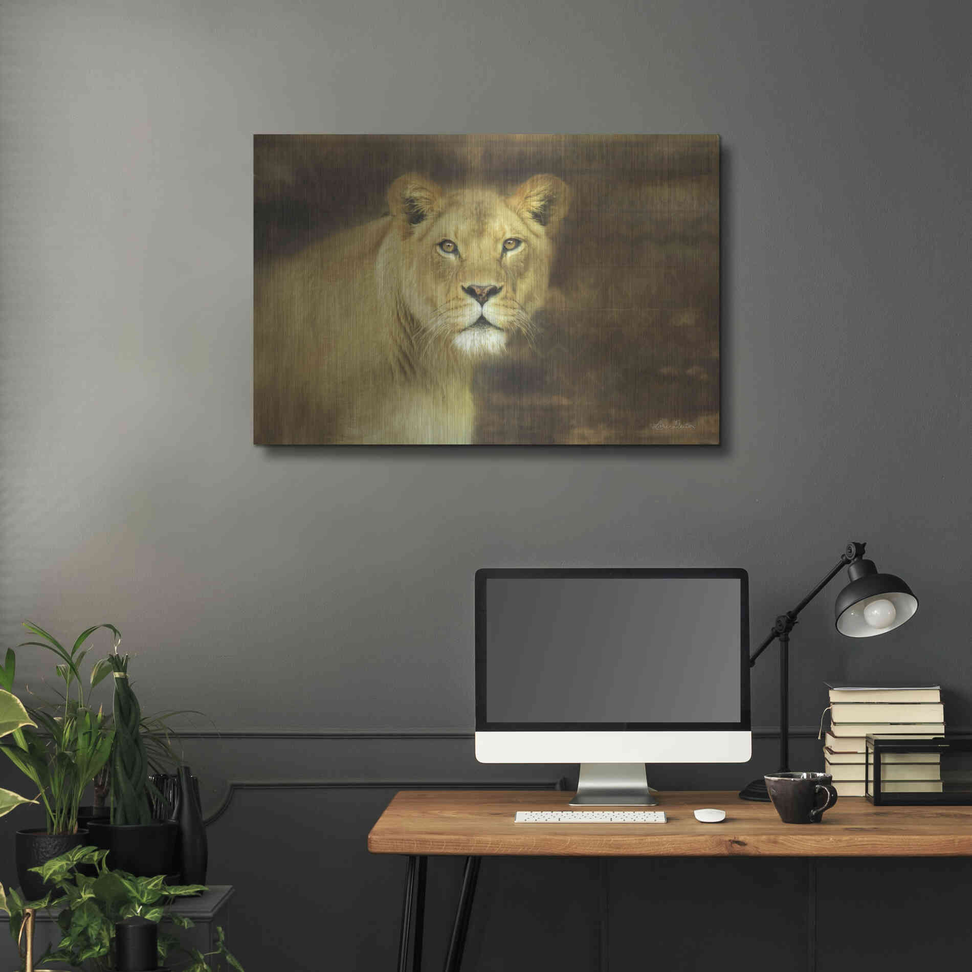 Luxe Metal Art 'Tribal Lioness' by Lori Deiter Metal Wall Art,36x24