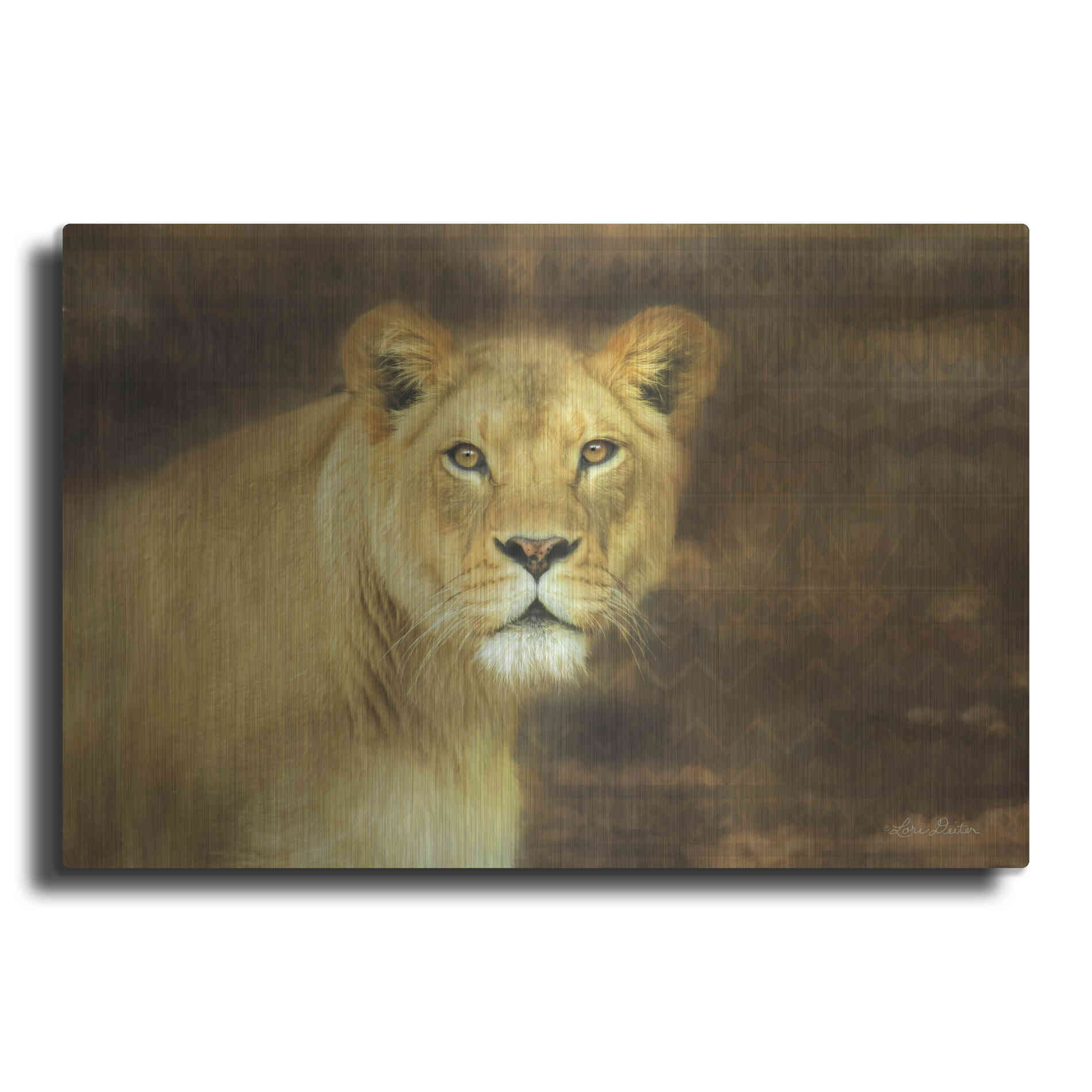 Luxe Metal Art 'Tribal Lioness' by Lori Deiter Metal Wall Art