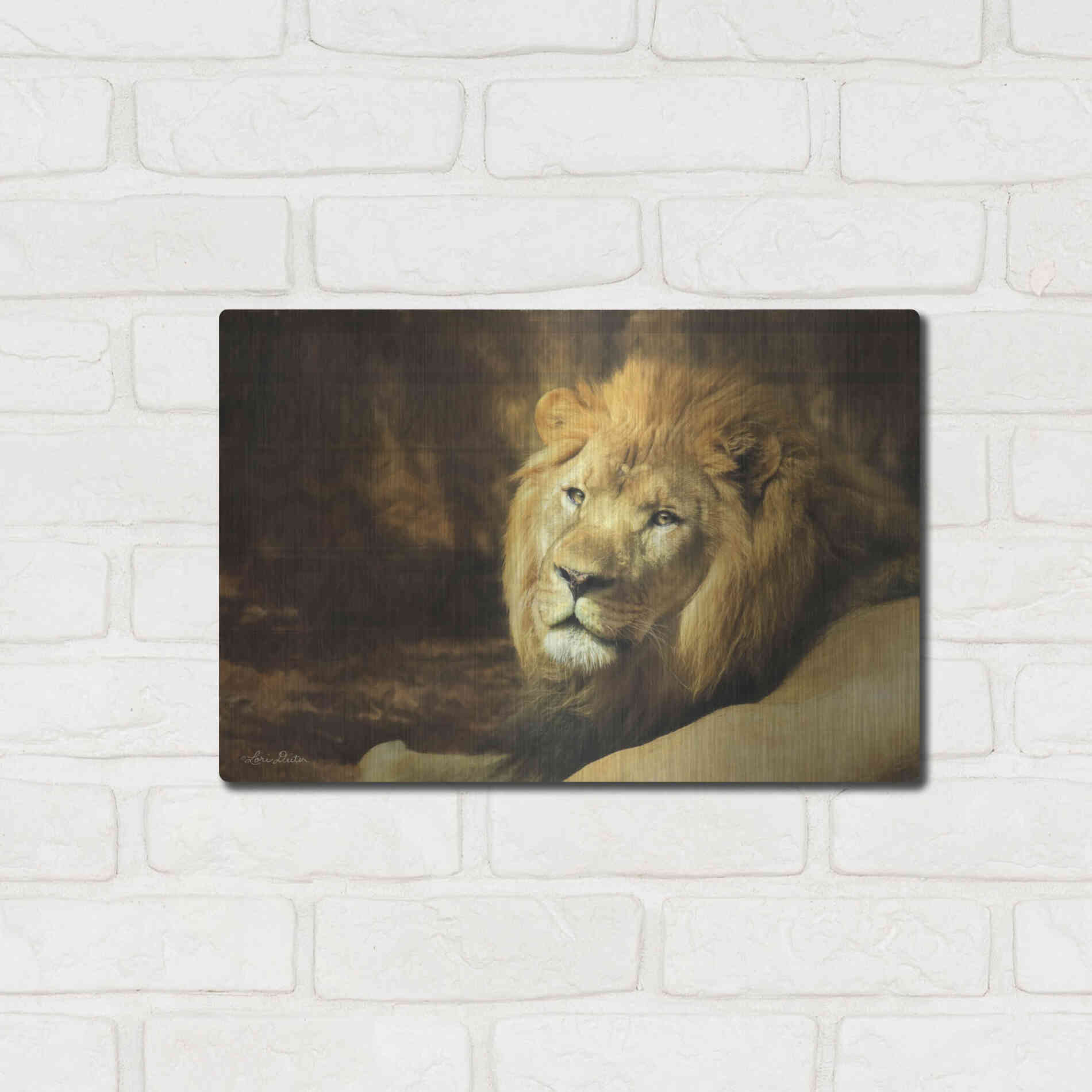Luxe Metal Art 'Tribal Lion' by Lori Deiter Metal Wall Art,16x12