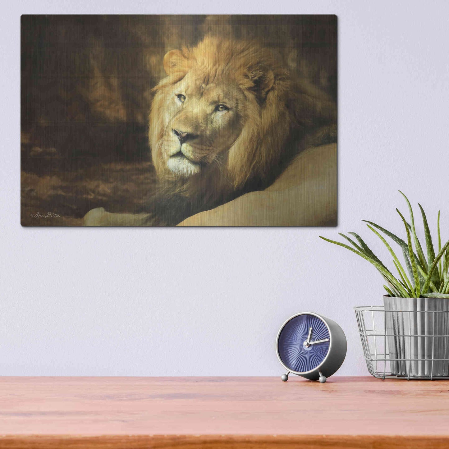 Luxe Metal Art 'Tribal Lion' by Lori Deiter Metal Wall Art,16x12