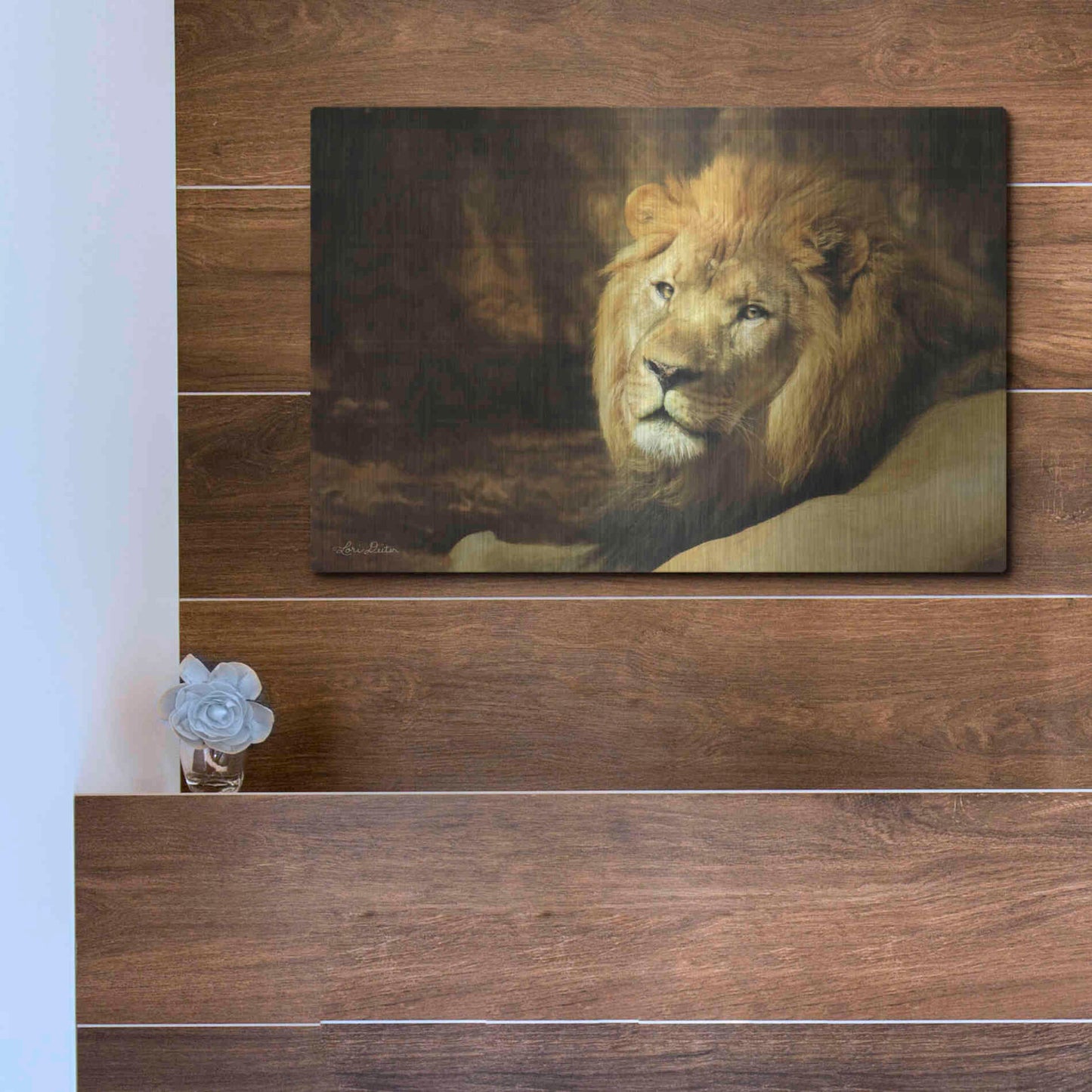 Luxe Metal Art 'Tribal Lion' by Lori Deiter Metal Wall Art,16x12