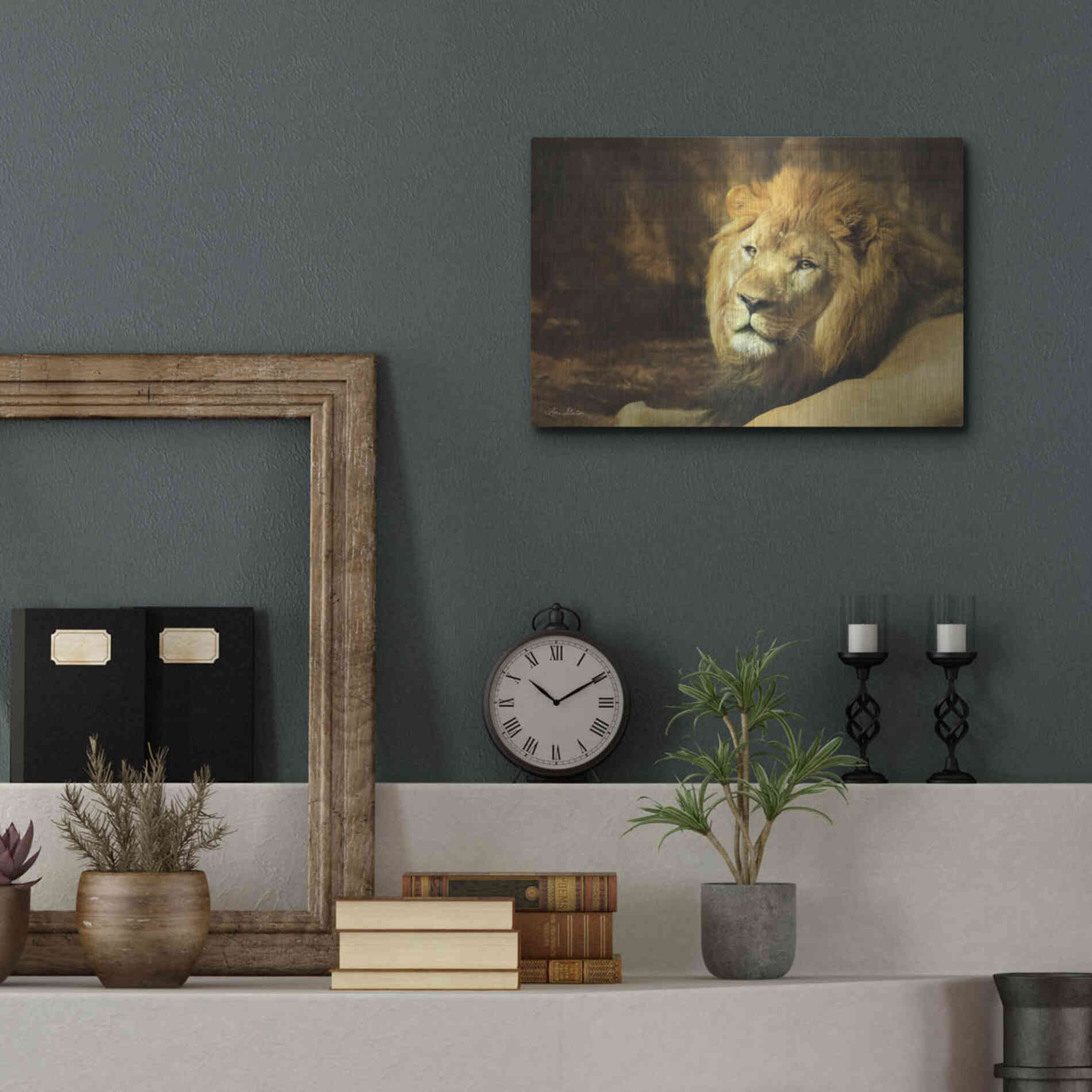 Luxe Metal Art 'Tribal Lion' by Lori Deiter Metal Wall Art,16x12