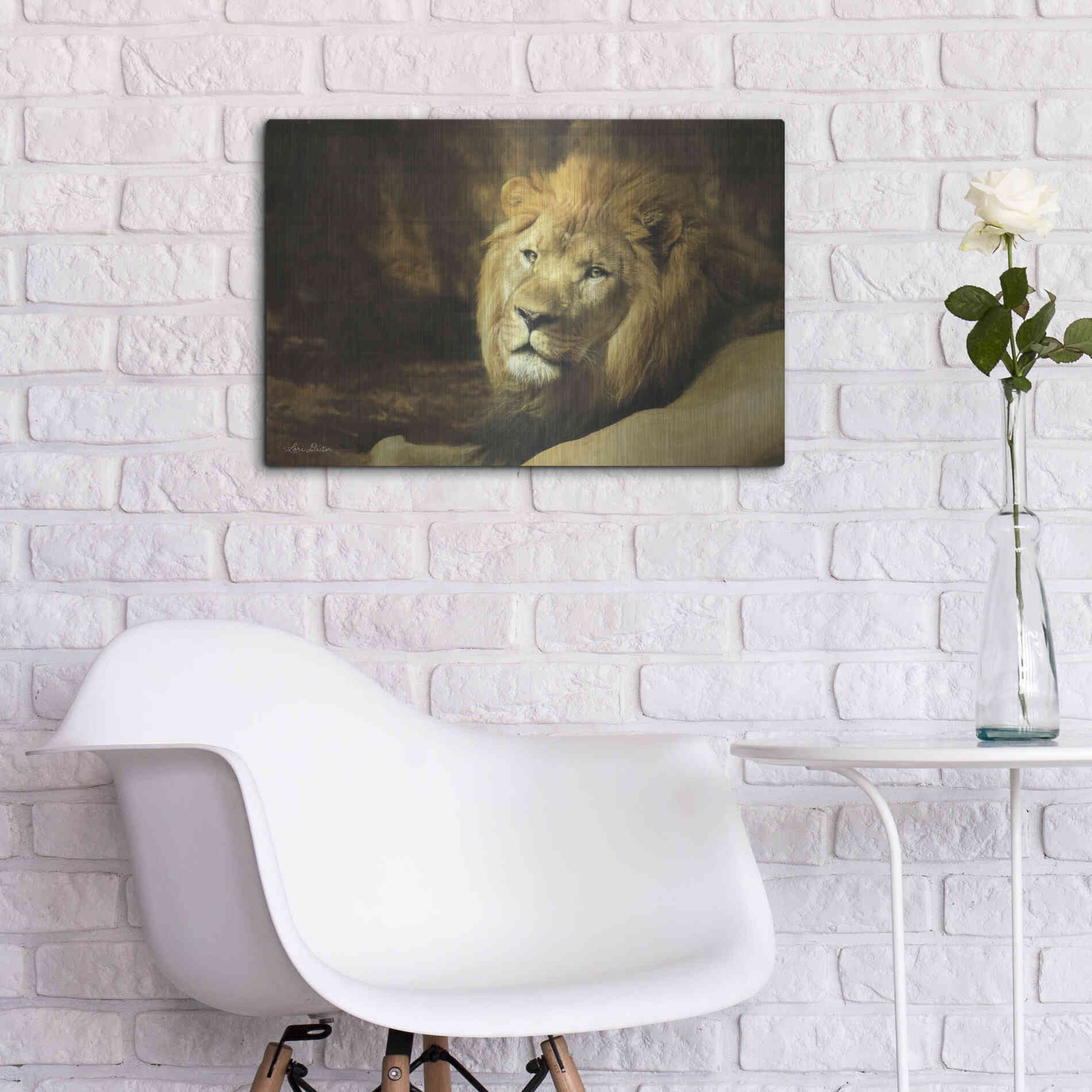 Luxe Metal Art 'Tribal Lion' by Lori Deiter Metal Wall Art,24x16
