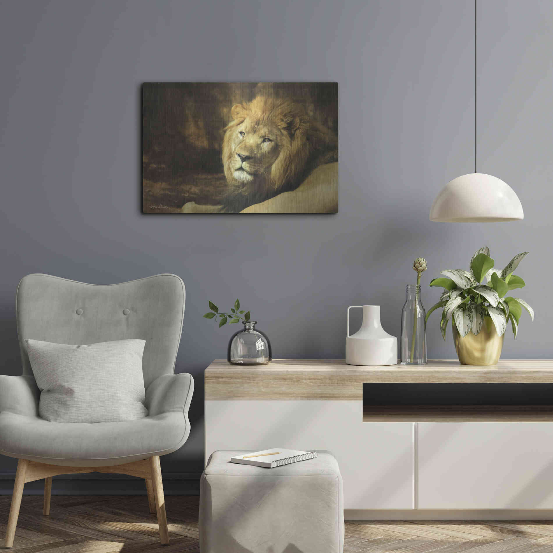 Luxe Metal Art 'Tribal Lion' by Lori Deiter Metal Wall Art,24x16