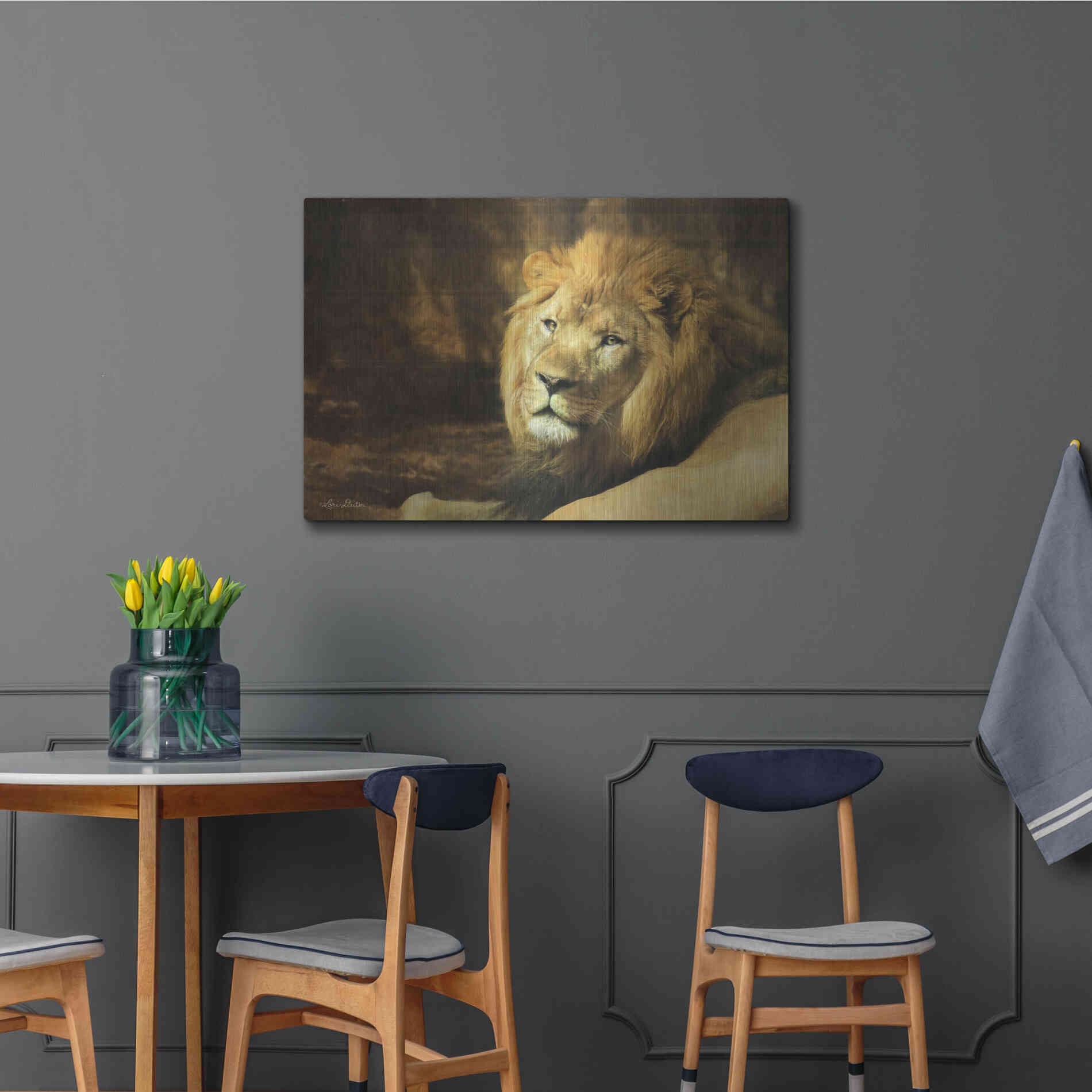 Luxe Metal Art 'Tribal Lion' by Lori Deiter Metal Wall Art,36x24
