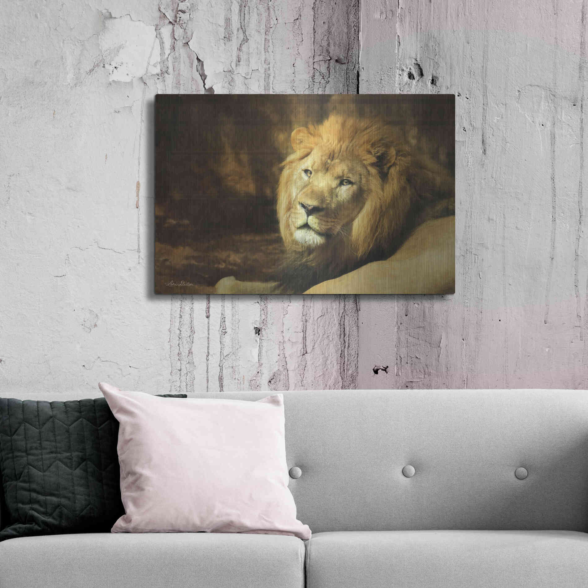 Luxe Metal Art 'Tribal Lion' by Lori Deiter Metal Wall Art,36x24