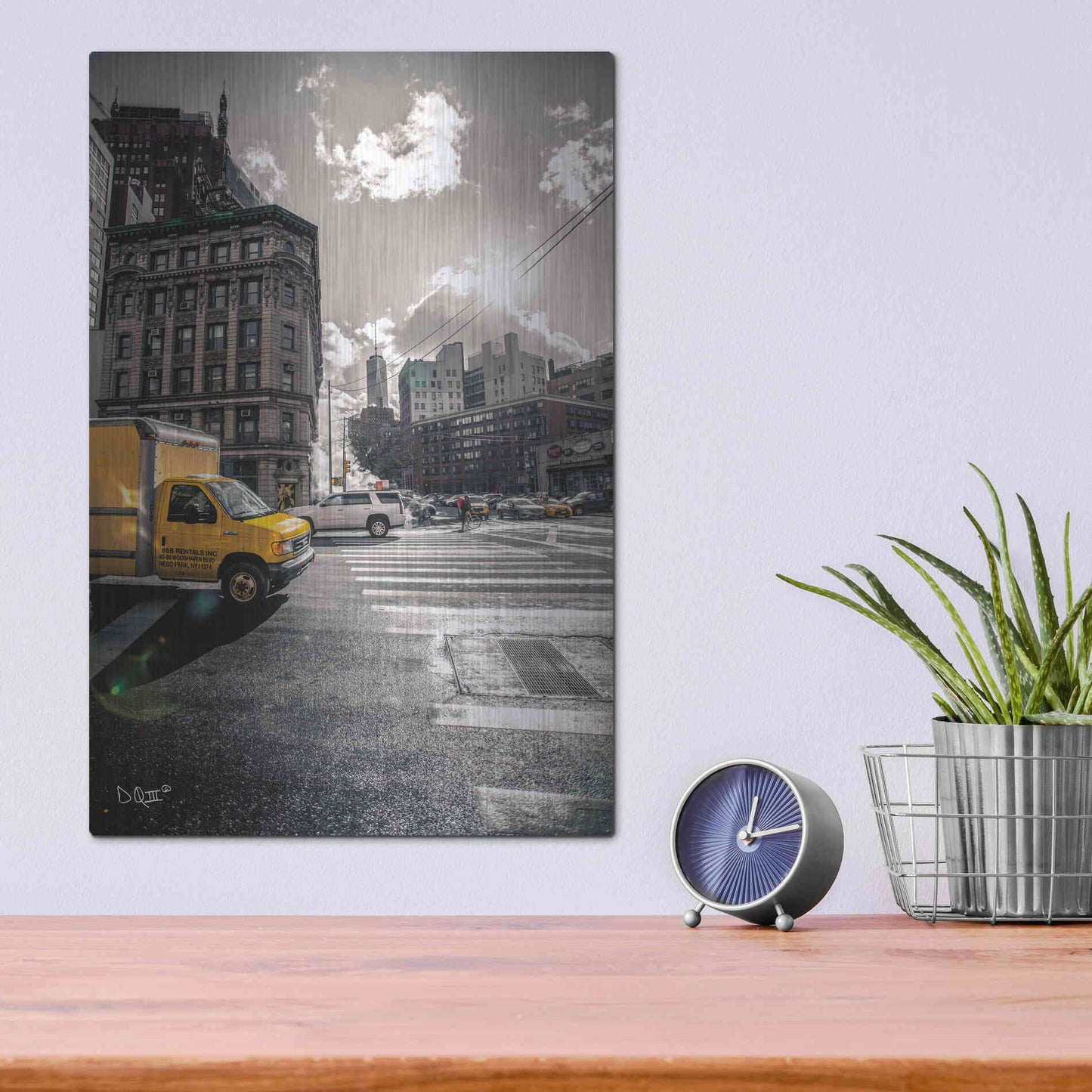 Luxe Metal Art 'Crosswalks of Manhattan I' by Donnie Quillen Metal Wall Art,12x16