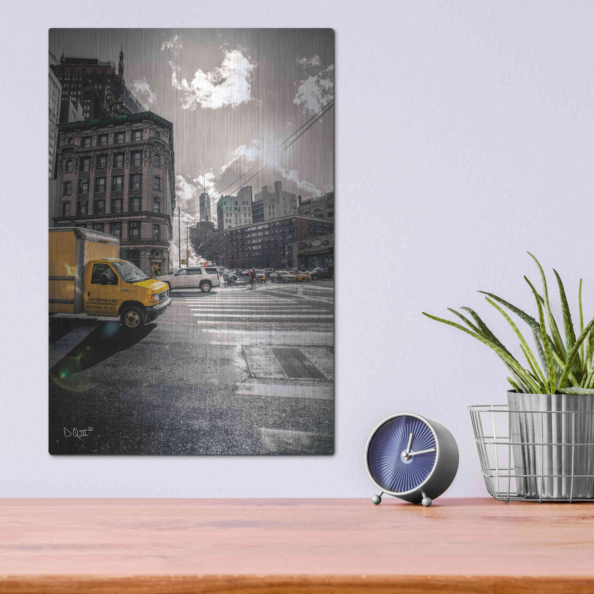 Luxe Metal Art 'Crosswalks of Manhattan I' by Donnie Quillen Metal Wall Art,12x16