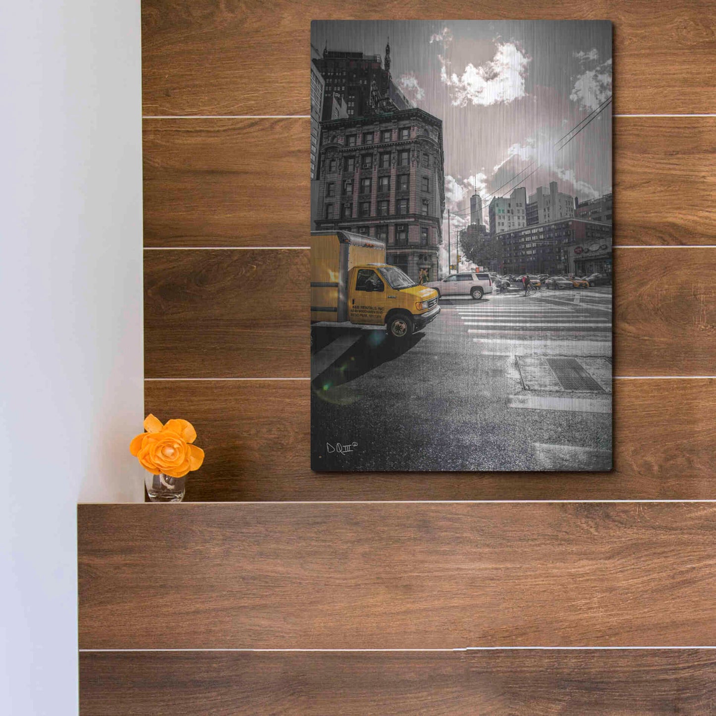 Luxe Metal Art 'Crosswalks of Manhattan I' by Donnie Quillen Metal Wall Art,12x16